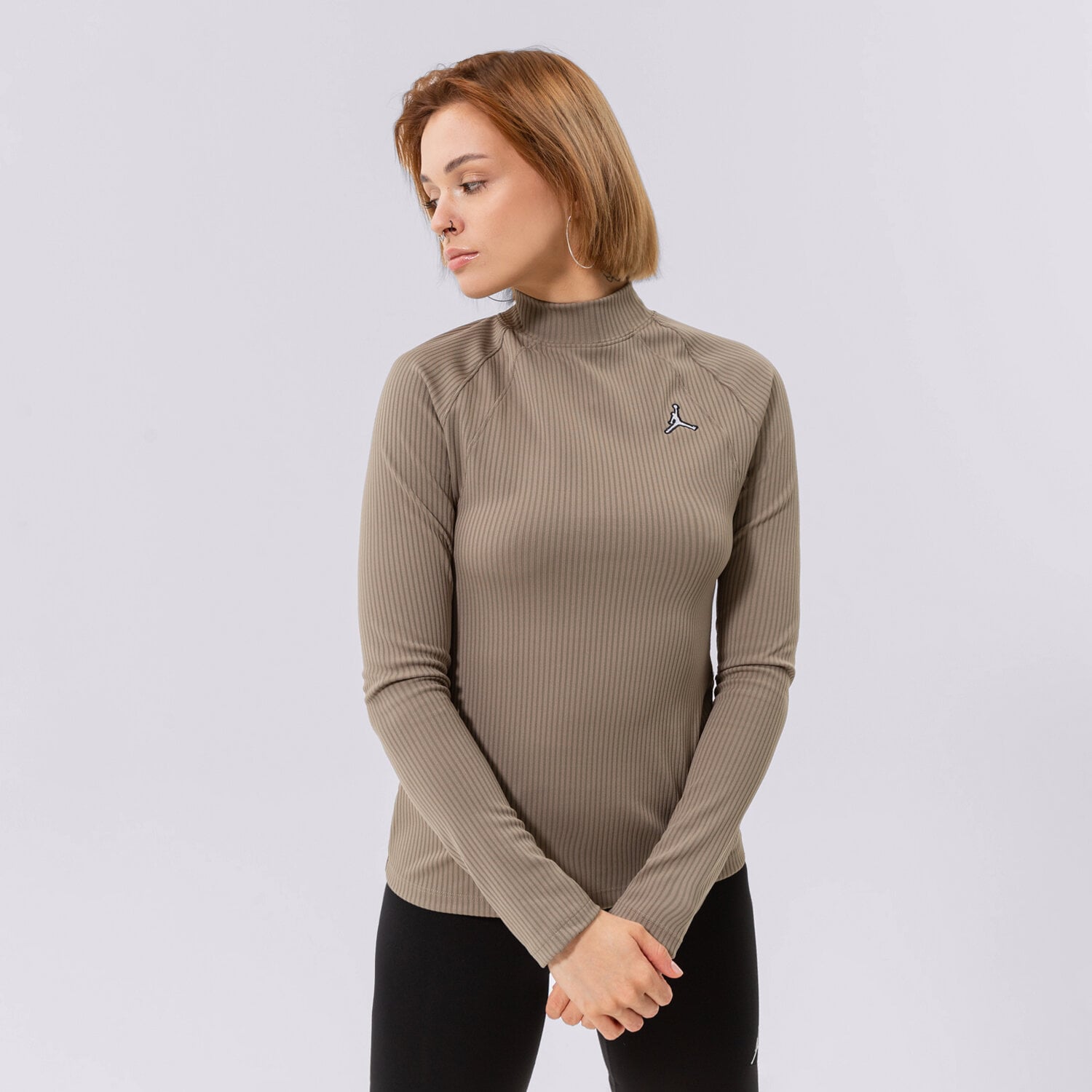 Damen T-Shirt JORDAN T-SHIRT W J FLIGHT LS RIB TOP DV1420-351 Grün