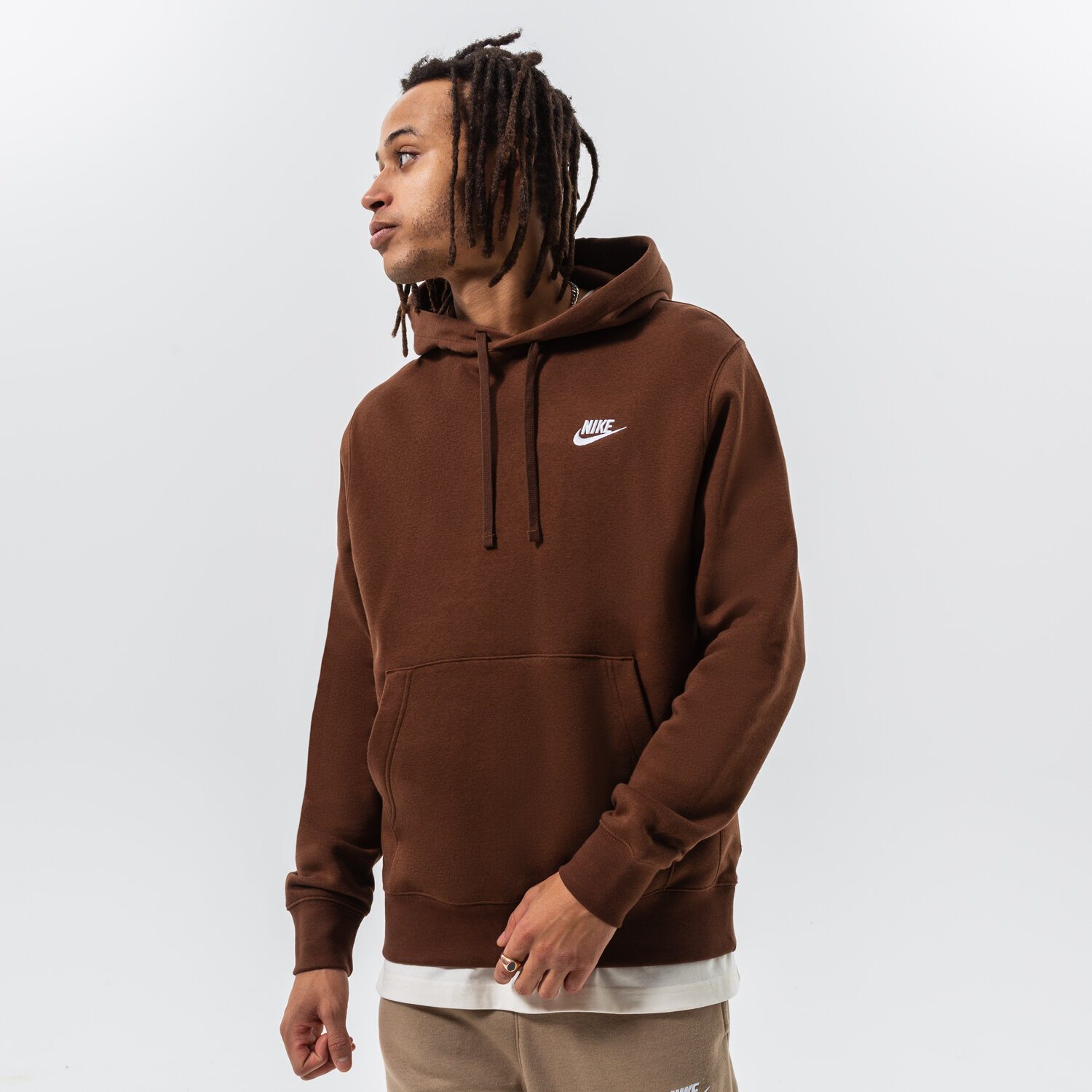 Herren NIKE HOODIE M NSW CLUB HOODIE PO BB BV2654-259 Braun