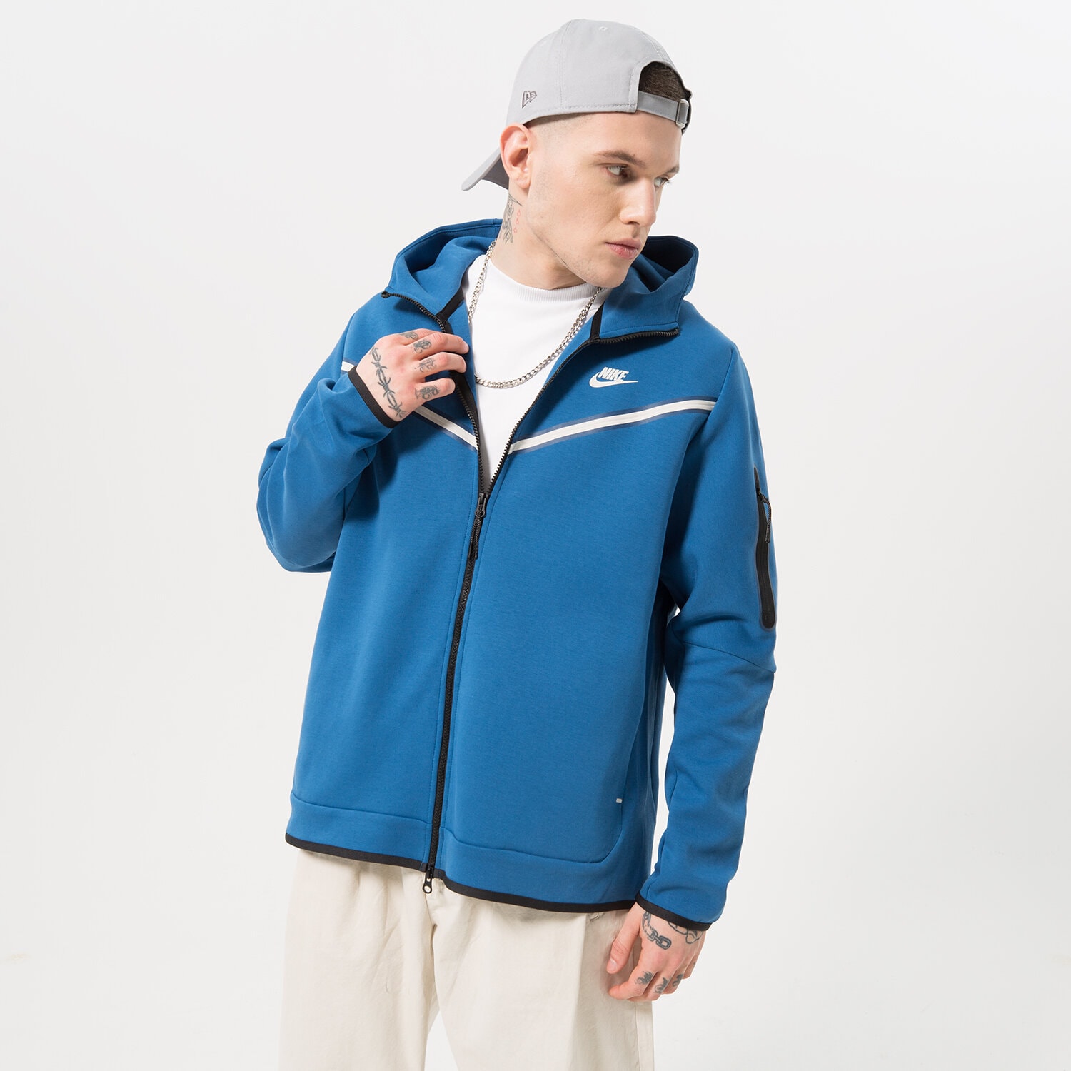 Herren NIKE SWEATSHIRT MIT REIßVERSCHLUSS Z KAPTUREM CU4489-407 Blau