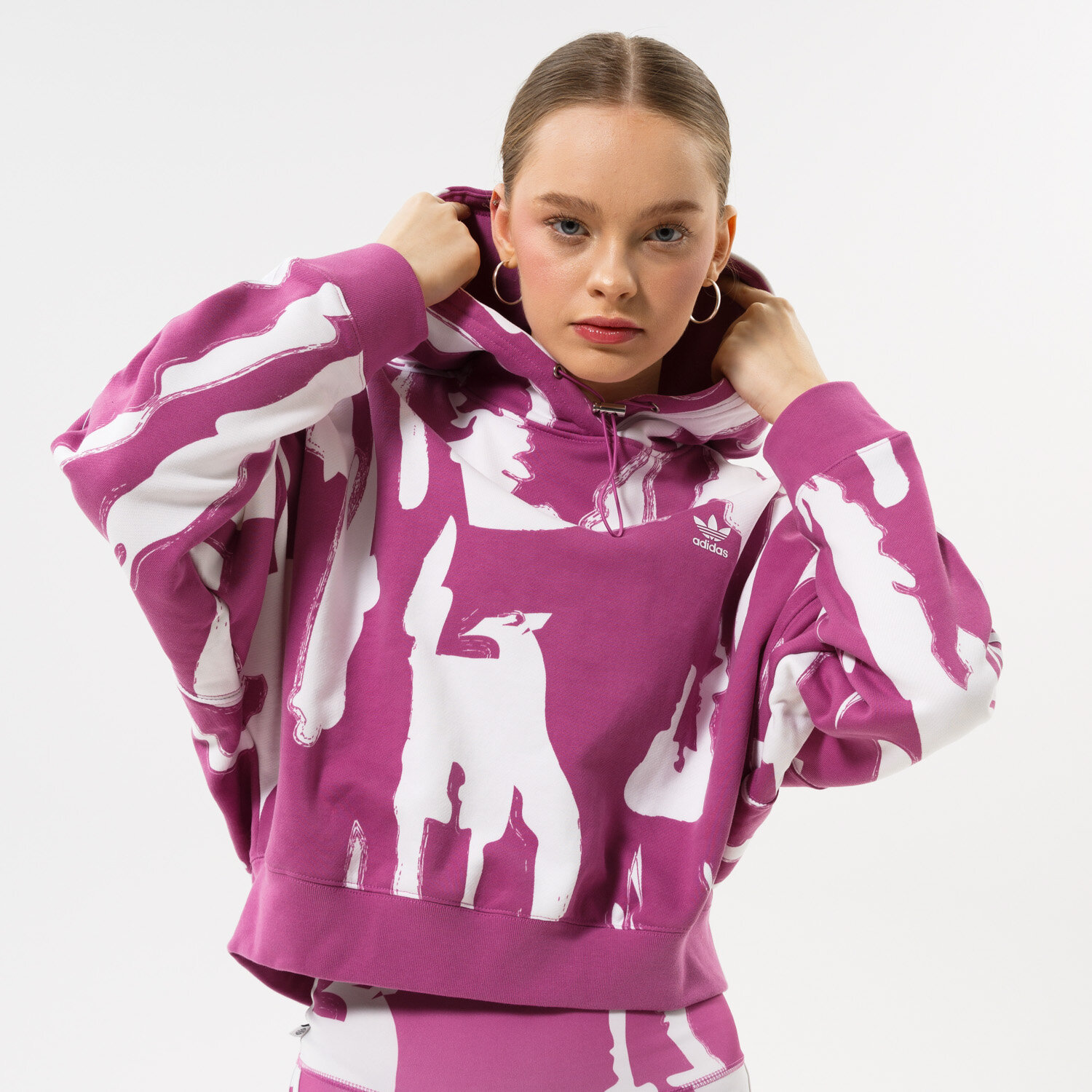 Damen ADIDAS HOODIE HOODIE HK5196 Rosa