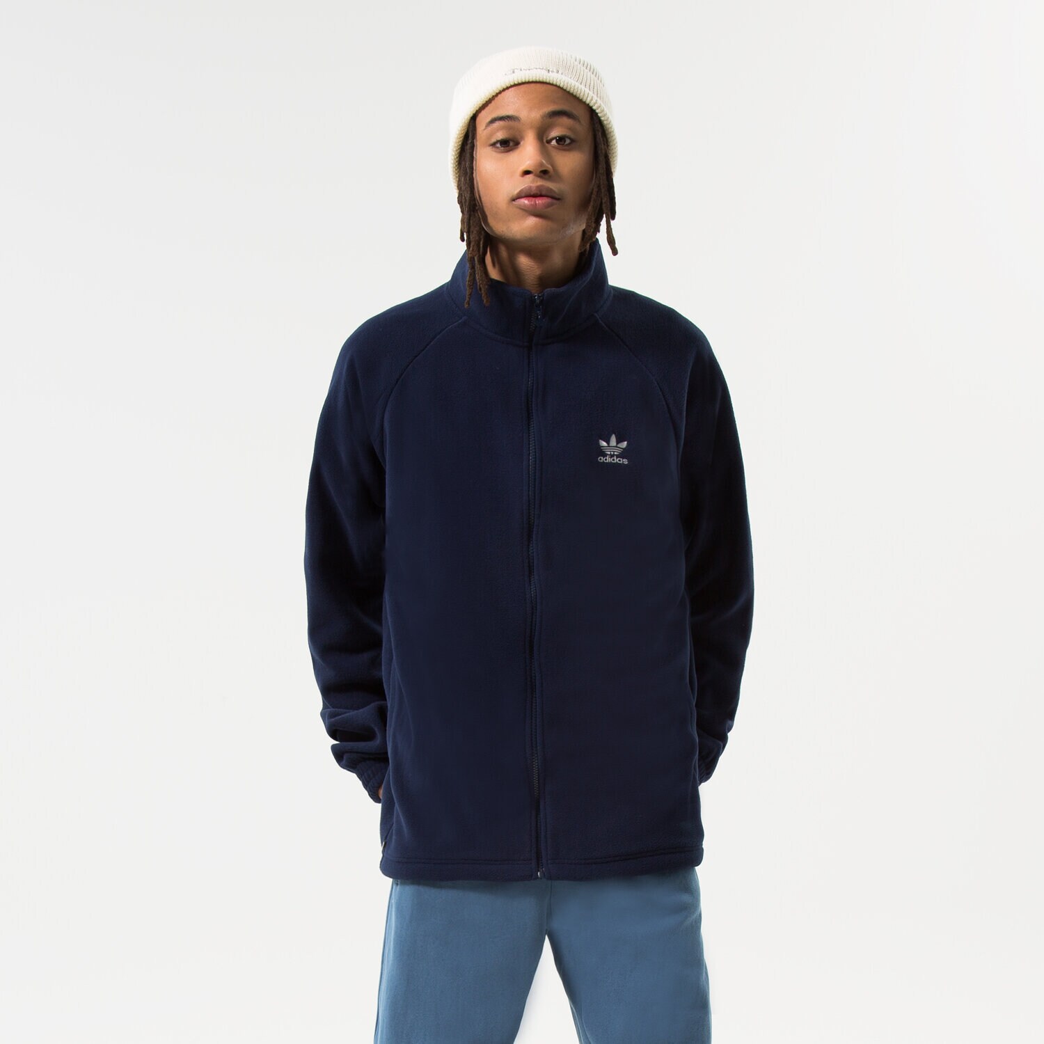 Herren ADIDAS ZIP HOODIE TREFOIL FZ HK7296 Blau