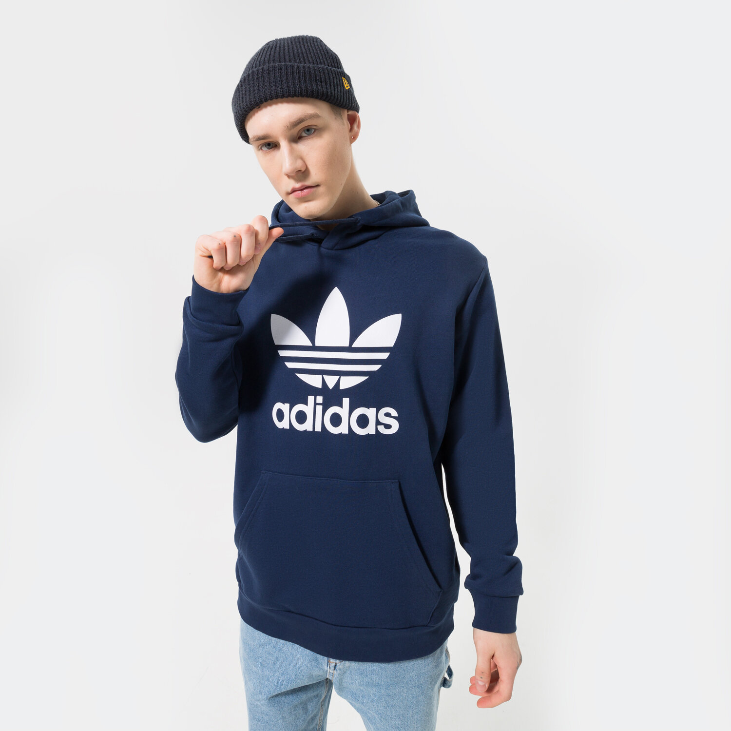 Herren ADIDAS HOODIE TREFOIL HOODY HK5298 Blau
