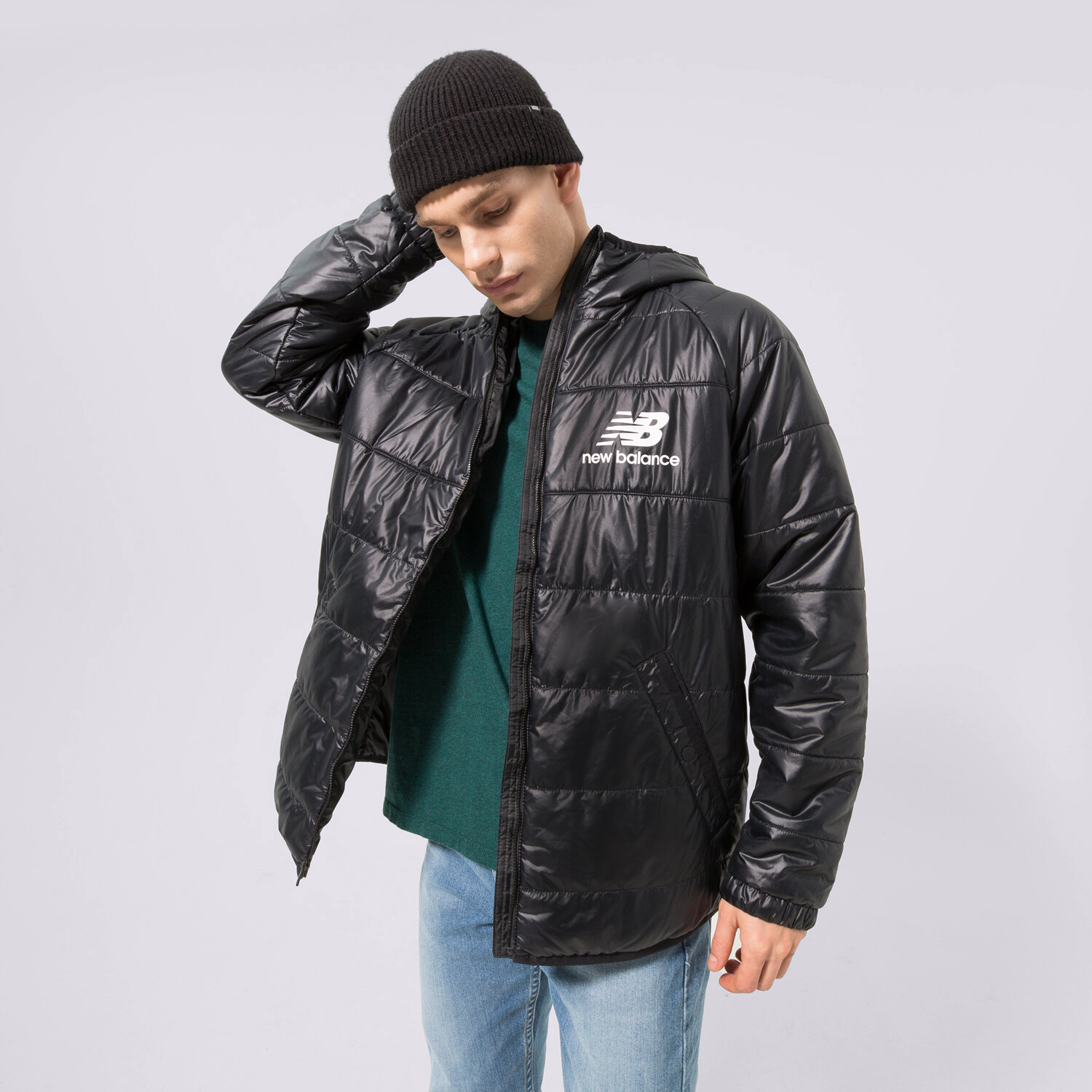 Herren Winterjacke NEW BALANCE JACKE WINTER NB ATHLETICS WINTERIZED MJ13513BK Schwarz