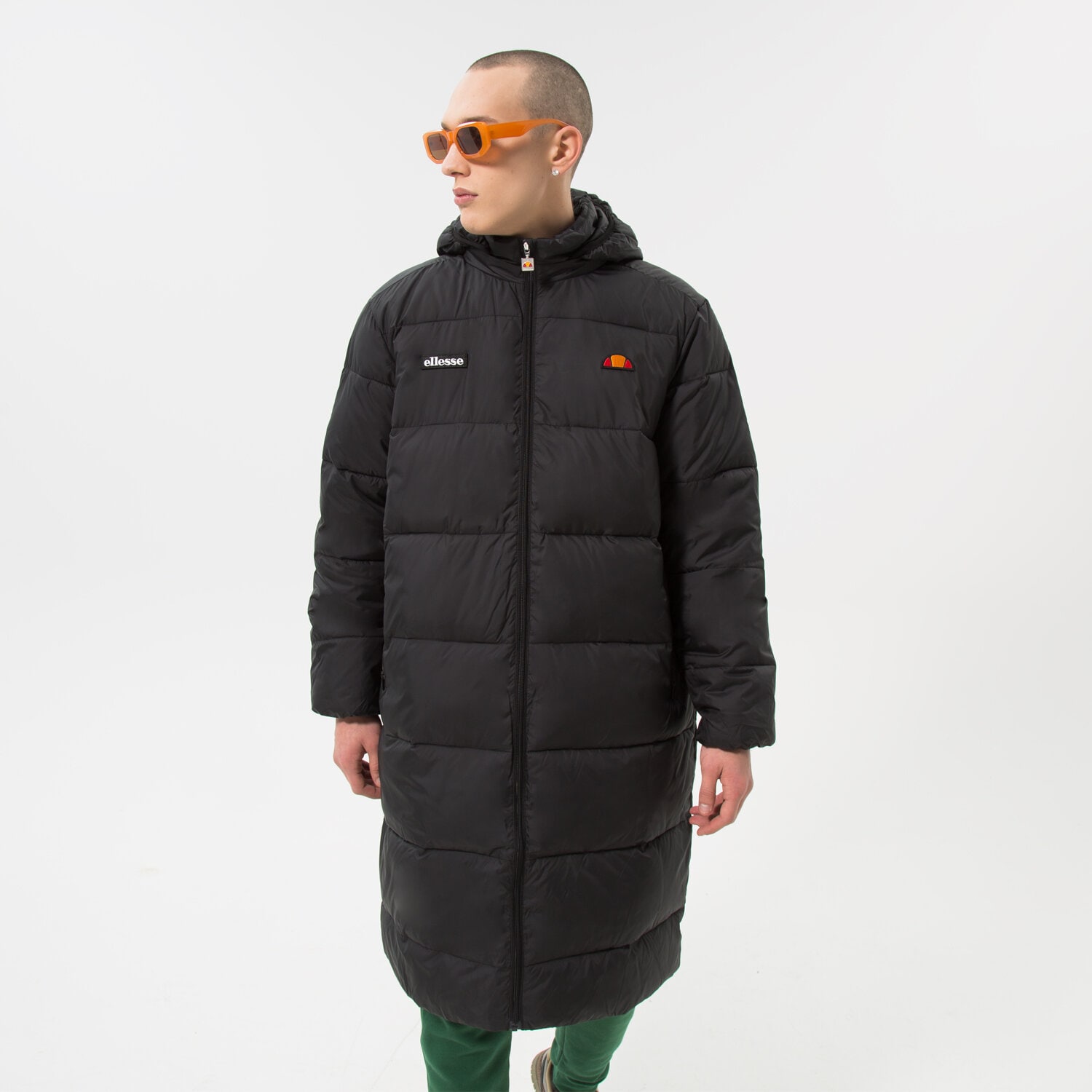 Herren Winterjacke ELLESSE DAUNENJACKE LONGLI BLK PADDED JACKET SHL14018011 Schwarz