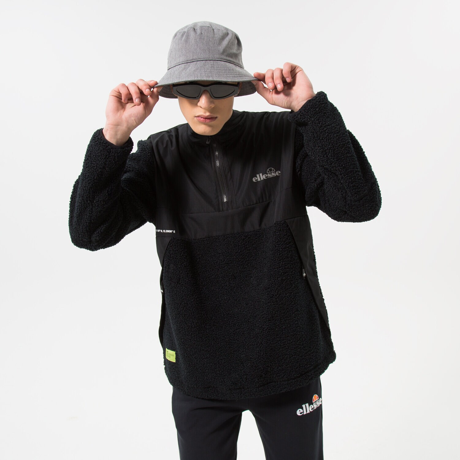 Herren ELLESSE FLEECESHIRT ULTRO JACKET BLK SXP16085011 Schwarz