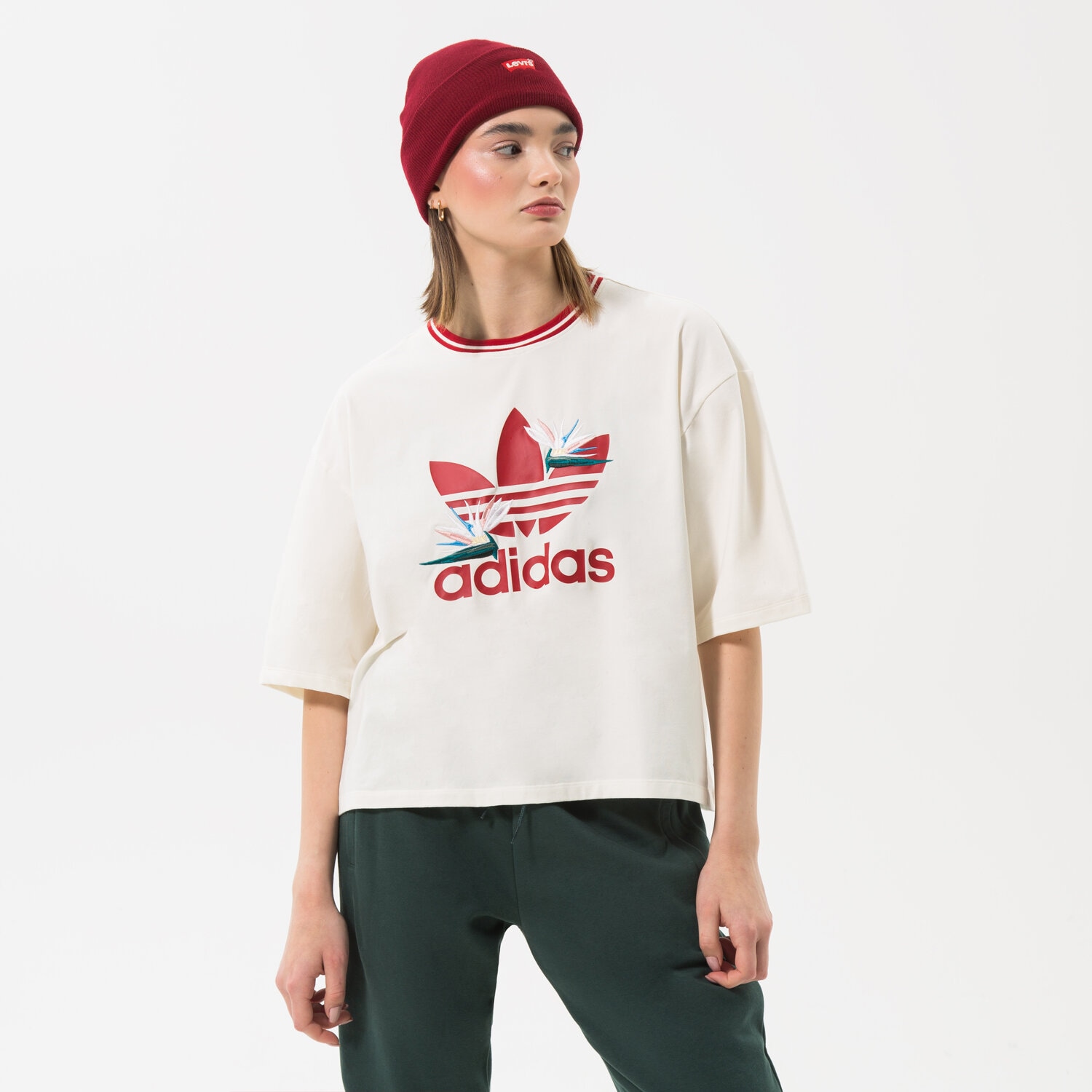 Damen T-Shirt ADIDAS T-SHIRT LOOSE HM2618 Weiß