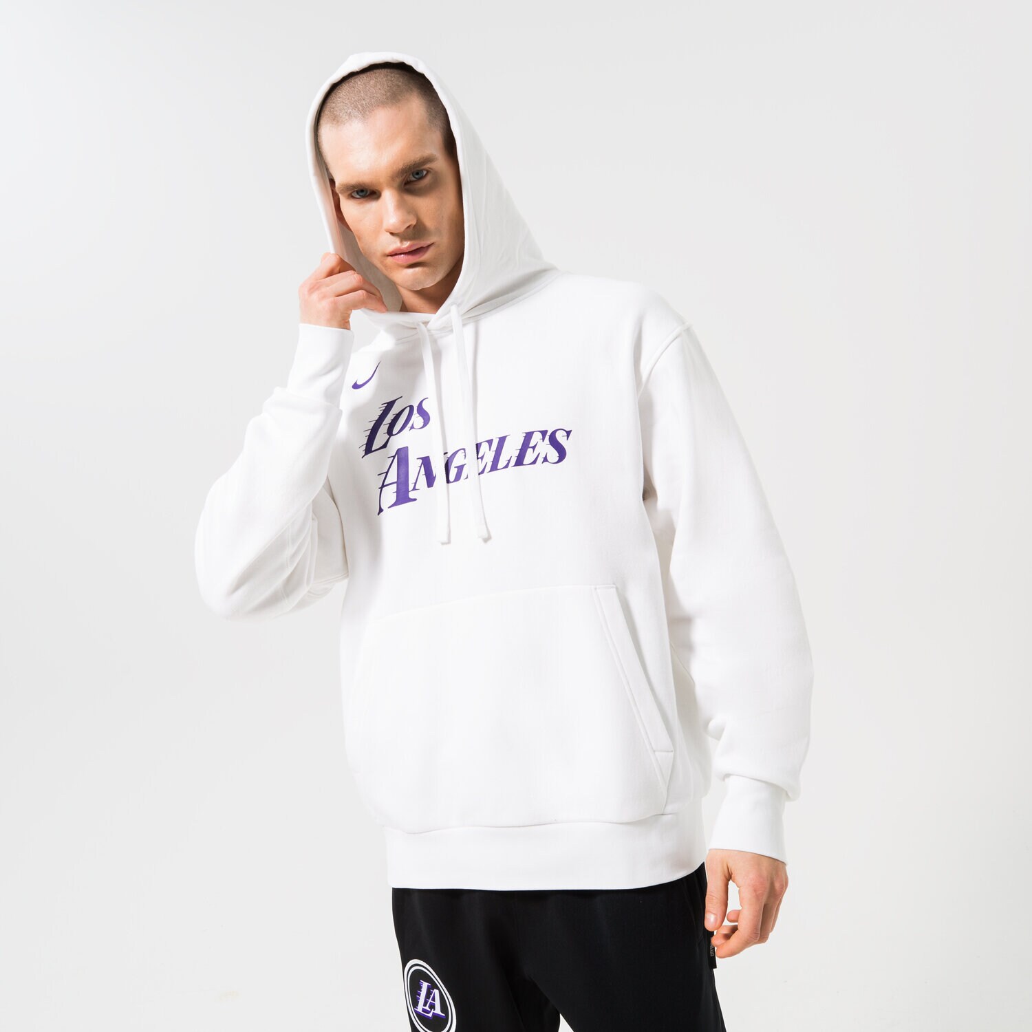 Herren NIKE HOODIE LAL M NK FLC PO ESS CE NBA DN4727-100 Weiß