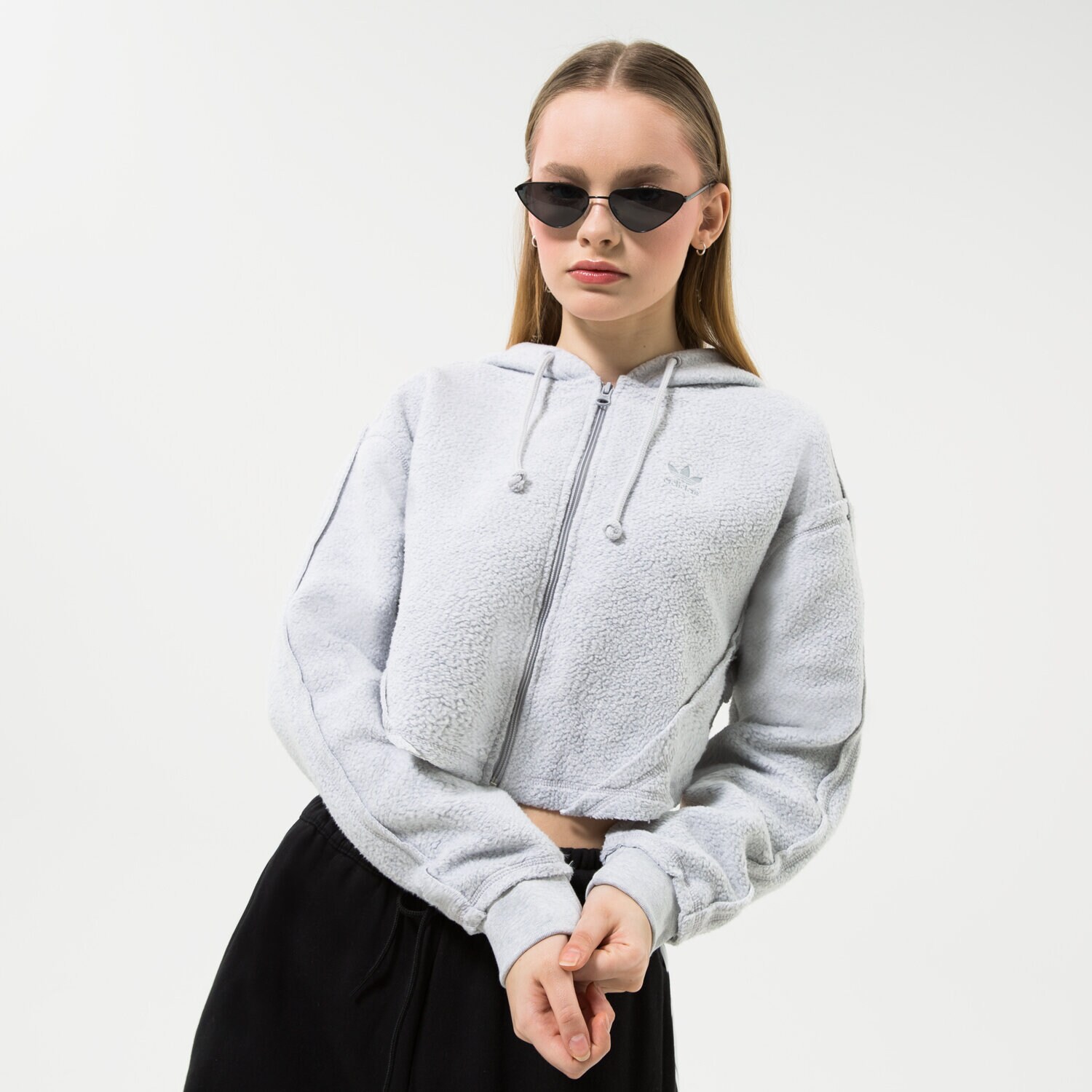 Damen ADIDAS SWEATSHIRT MIT REIßVERSCHLUSS   Z KAPTUREM FULL ZIP H HL9140 Beige