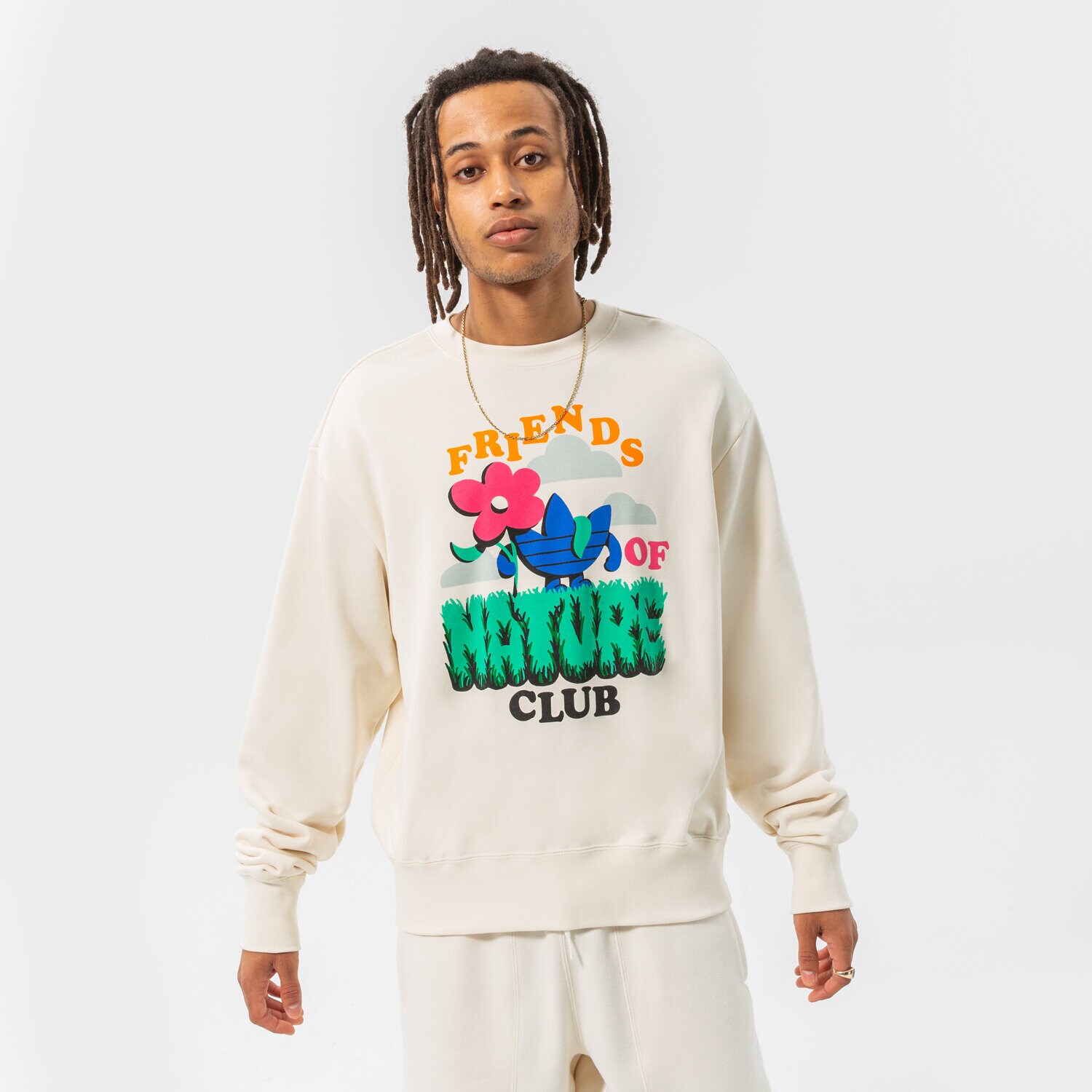 Herren ADIDAS SWEATSHIRT FRIENDS OF NATU HC2118 Weiß