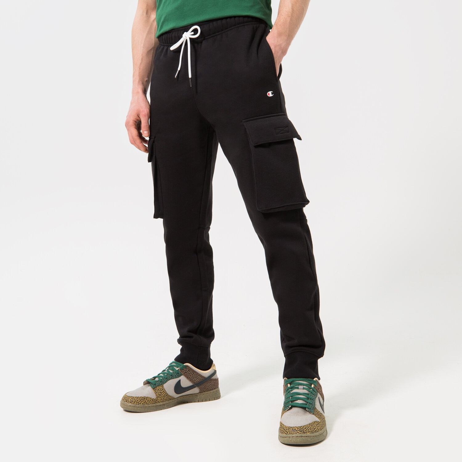Herren Hosen CHAMPION HOSE RIB CUFF CARGO PANT 218345KK001 Schwarz