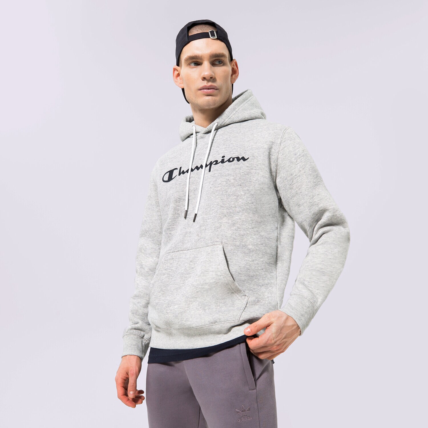 Herren CHAMPION HOODIE HOODED SWEATSHIRT 218282EM021 Grau