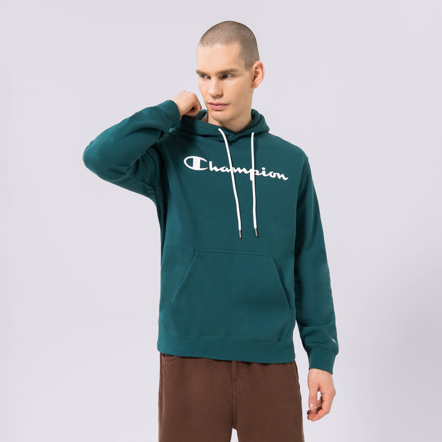 Herren CHAMPION HOODIE HOODED SWEATSHIRT 218282GS549 Grün