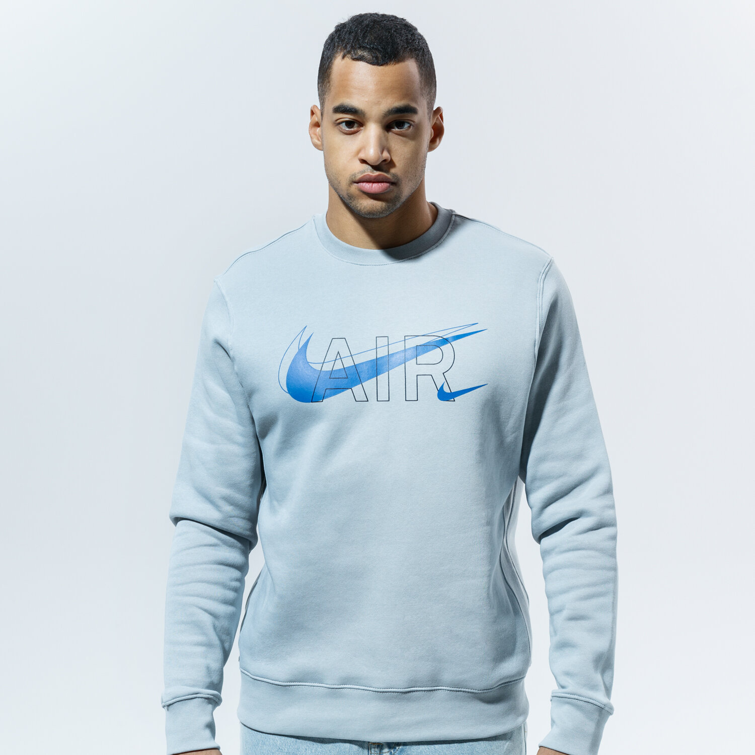 Herren NIKE SWEATSHIRT M NSW CREW PRNT PACK BB DD9699-077 Grau