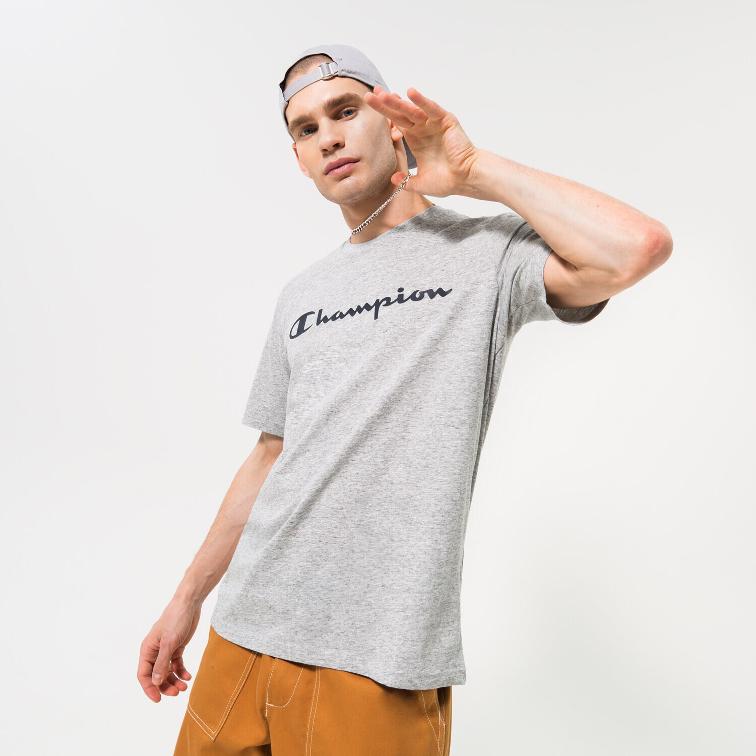 Herren T-Shirt CHAMPION T-SHIRT CREWNECK T-SHIRT 218284EM021 Grau