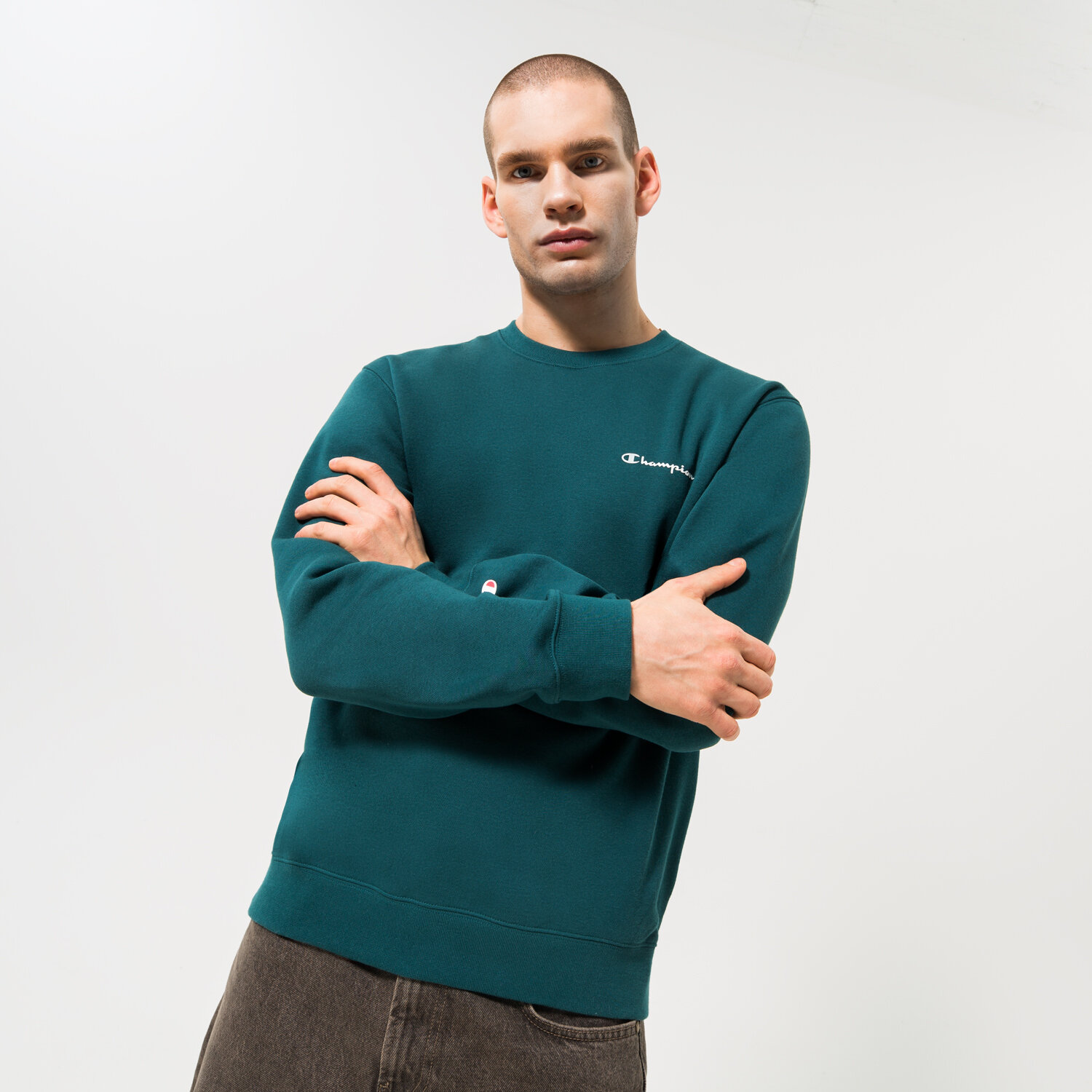 Herren CHAMPION SWEATSHIRT CREWNECK SWEATSHIRT 218288GS549 Grün