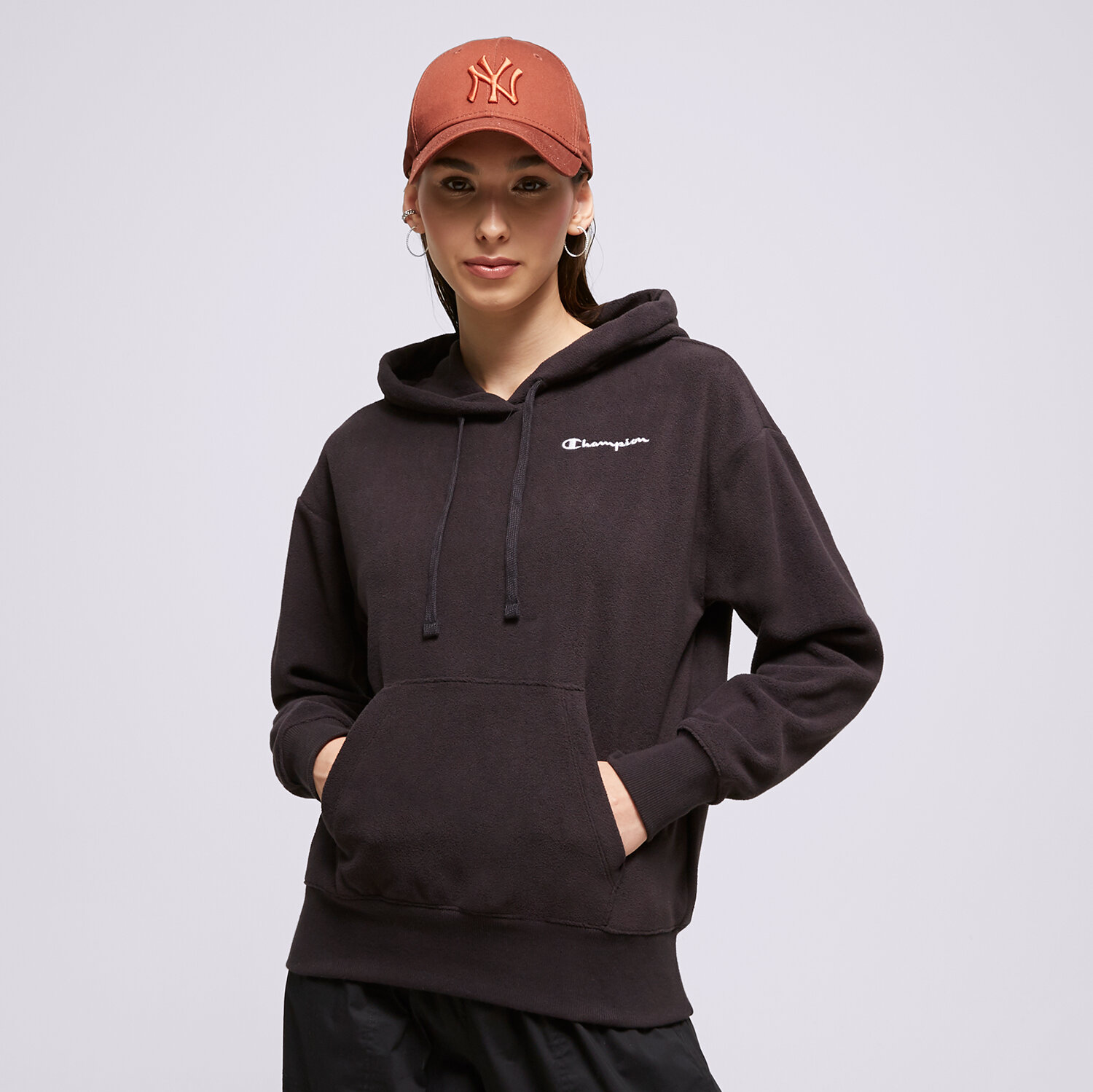 Damen CHAMPION HOODIE HOODED SWEATSHIRT 115747KK001 Schwarz