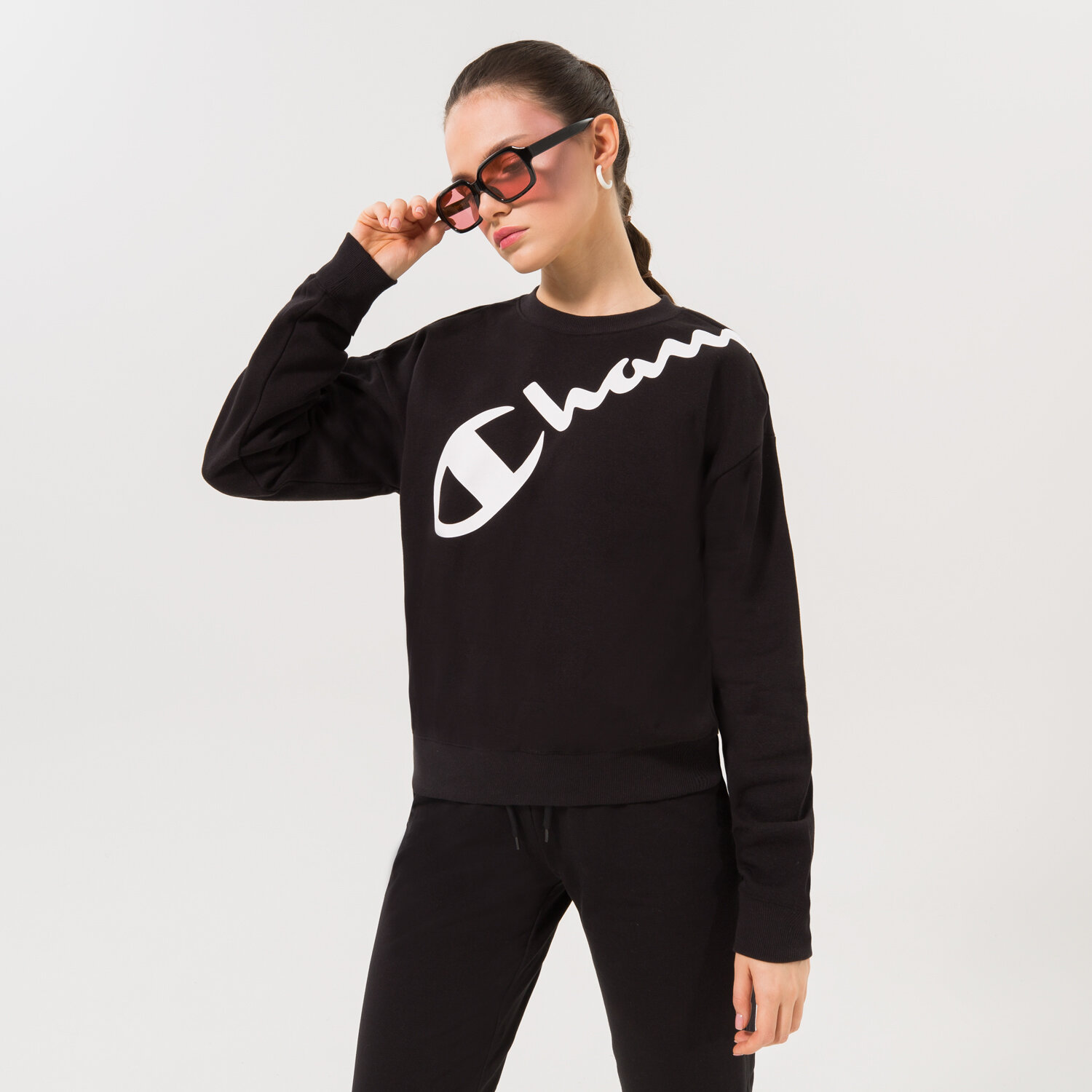 Damen CHAMPION SWEATSHIRT CREWNECK SWEATSHIRT 115392KK001 Schwarz