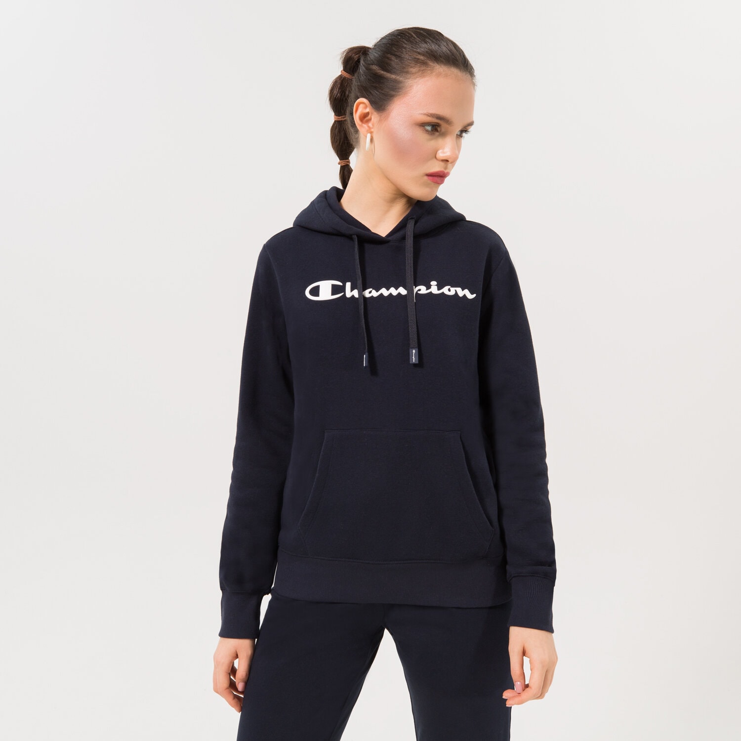 Damen CHAMPION HOODIE HOODED SWEATSHIRT 115687BS501 Dunkelblau