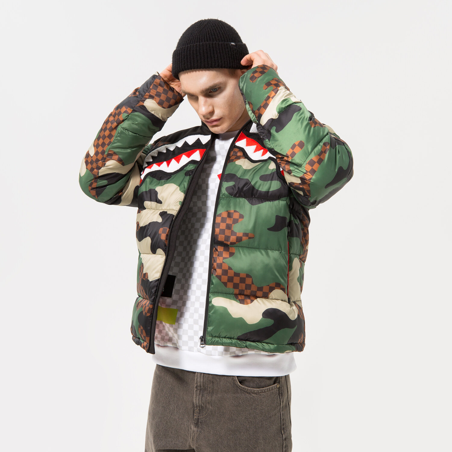 Herren Winterjacke SPRAYGROUND JACKE WINTER DOWN JACKET CHECK 21SFW016 Multicolor