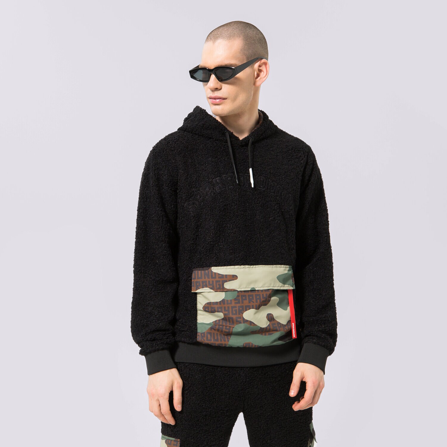 Herren SPRAYGROUND HOODIE TEDDYCAMO POCKET SP268BLK Multicolor