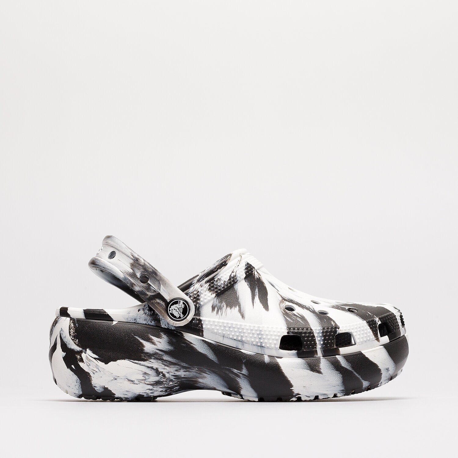 Damen Sandalen CROCS PLATFORM MARBLED 207176-BW Schwarz