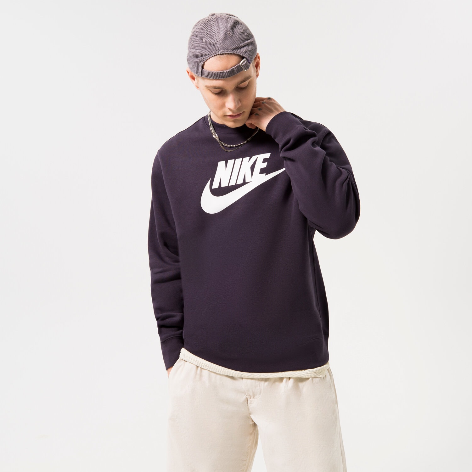 Herren NIKE SWEATSHIRT SPORTSWEAR CLUB CREW DQ4912-540 Dunkelblau
