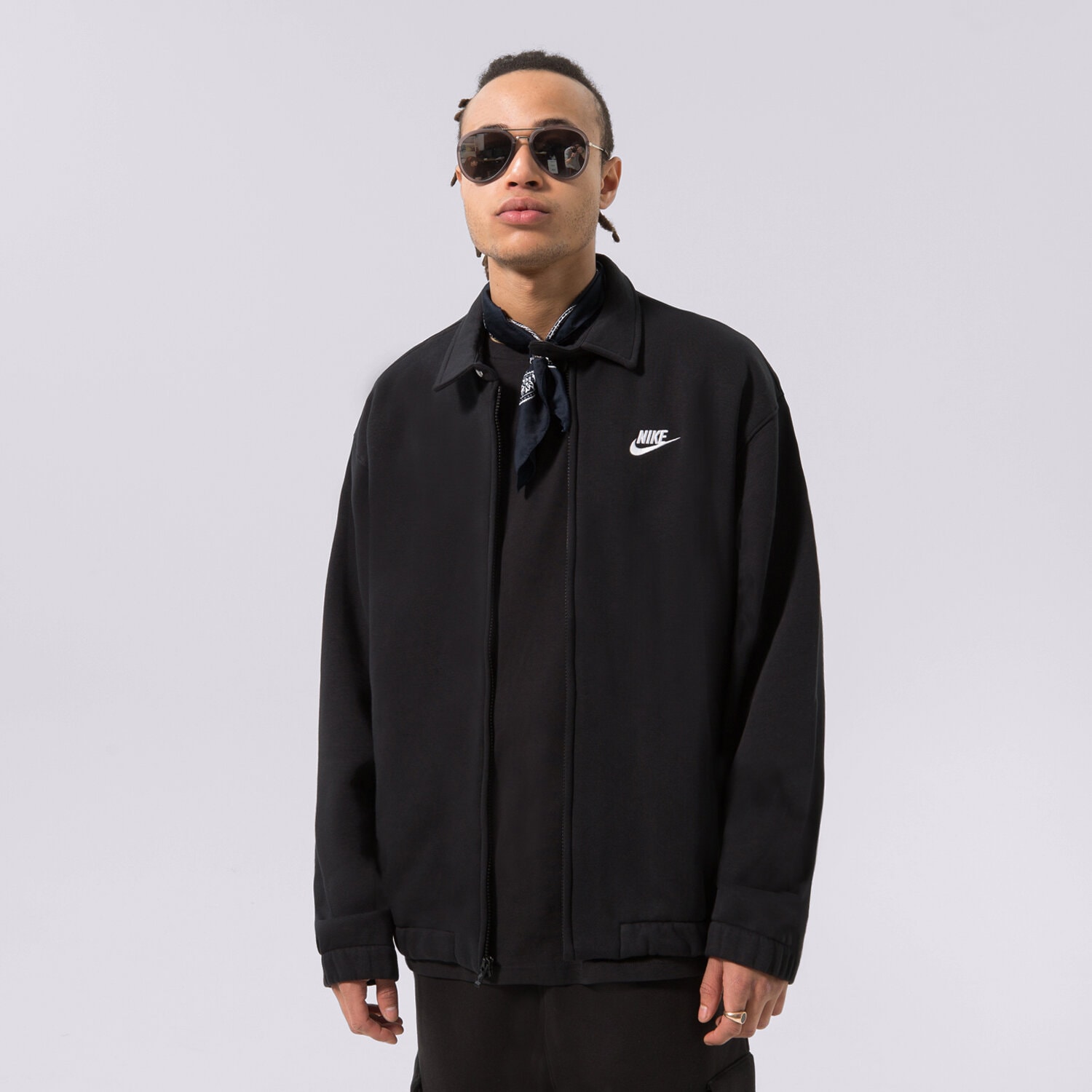 Herren Übergangsjacke NIKE JACKE M NK CLUB BB HARRINGTON JKT DX0539-010 Schwarz