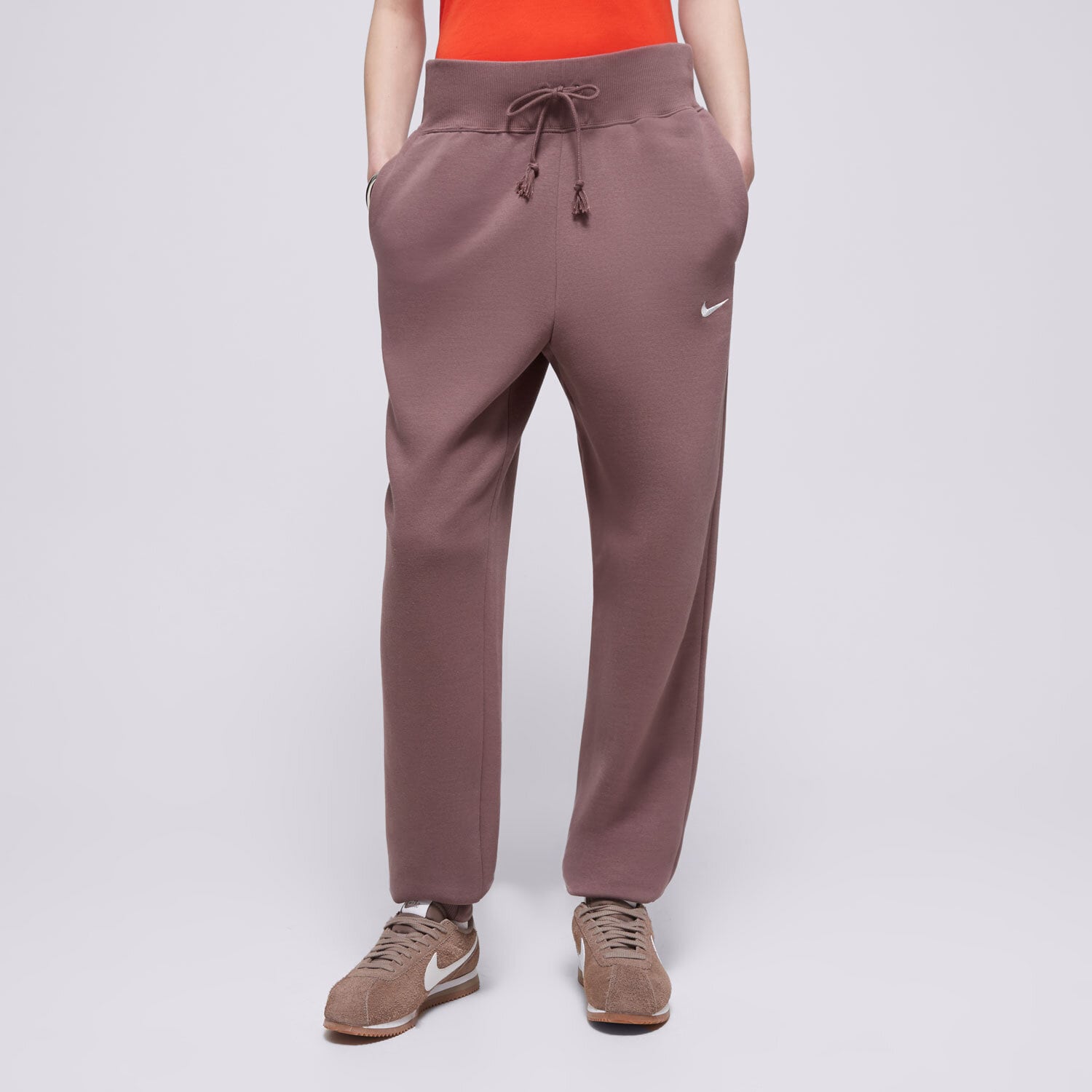 Damen Hosen NIKE HOSE W NSW PHNX FLC HR PANT STD FD0893-291 Braun