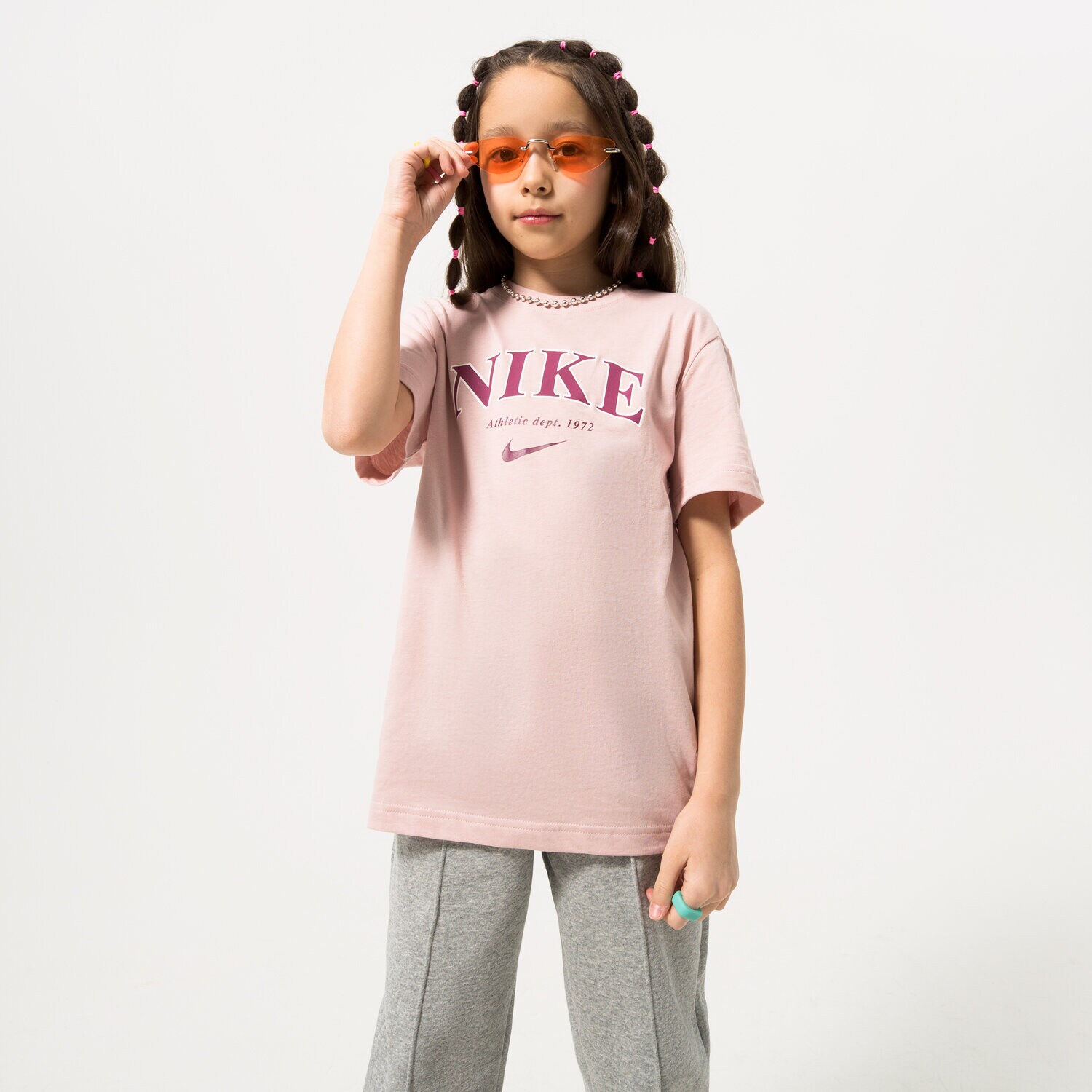 Kinder T-Shirt NIKE T-SHIRT G NSW TREND BF TEE PRNT FD0888-601 Rosa