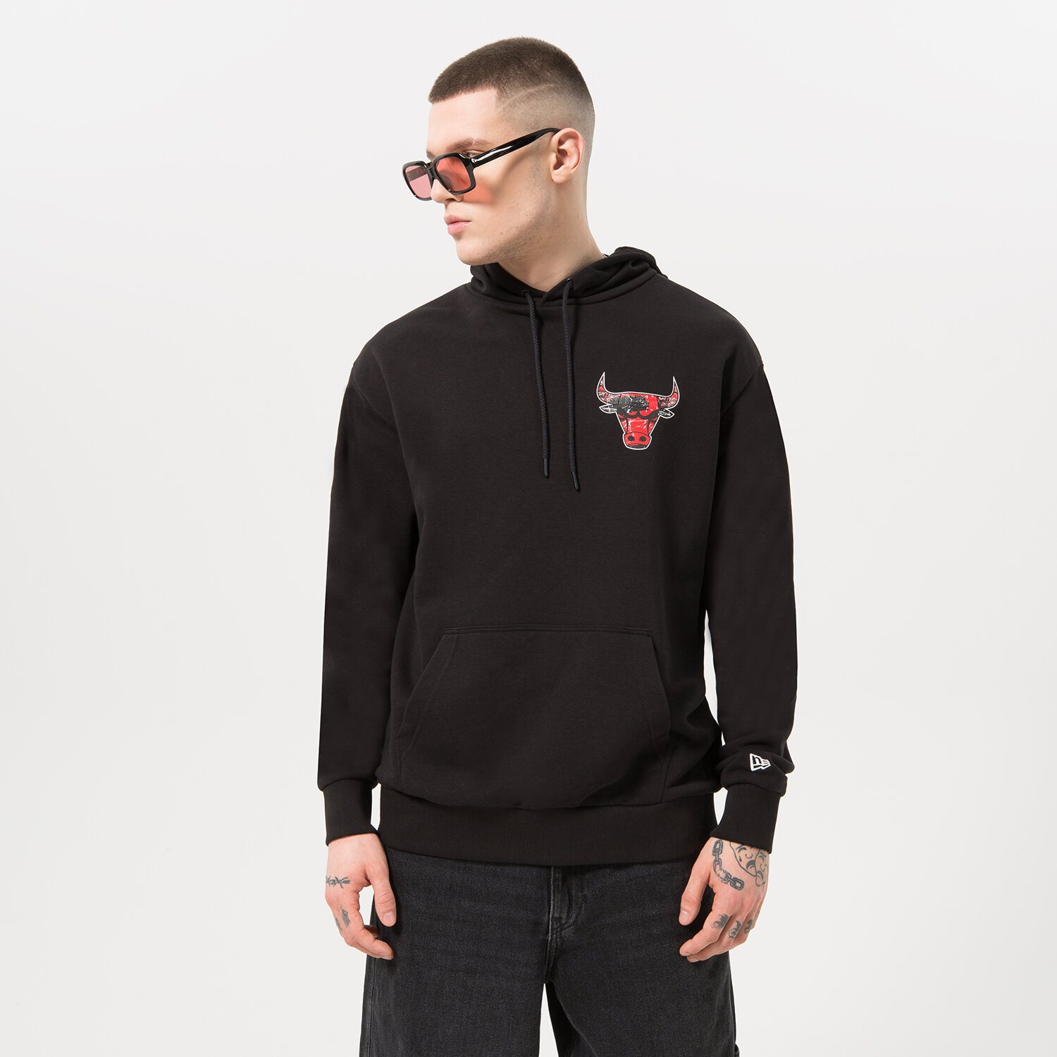 Herren NEW ERA HOODIE INFILL TEAM LOGO BULLS CHICAGO BULLS 60332139 Schwarz