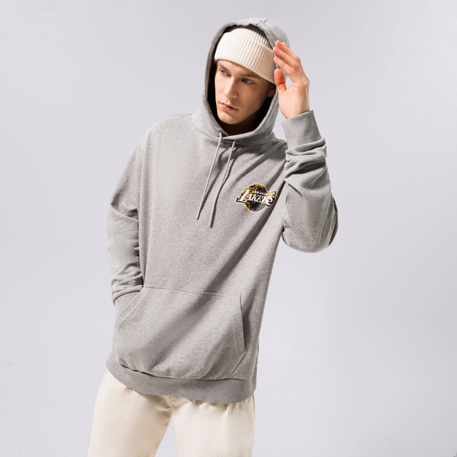 Herren NEW ERA HOODIE INFILL TEAM LOGO LAKERS LOS ANGELES LAKERS 60332147 Grau