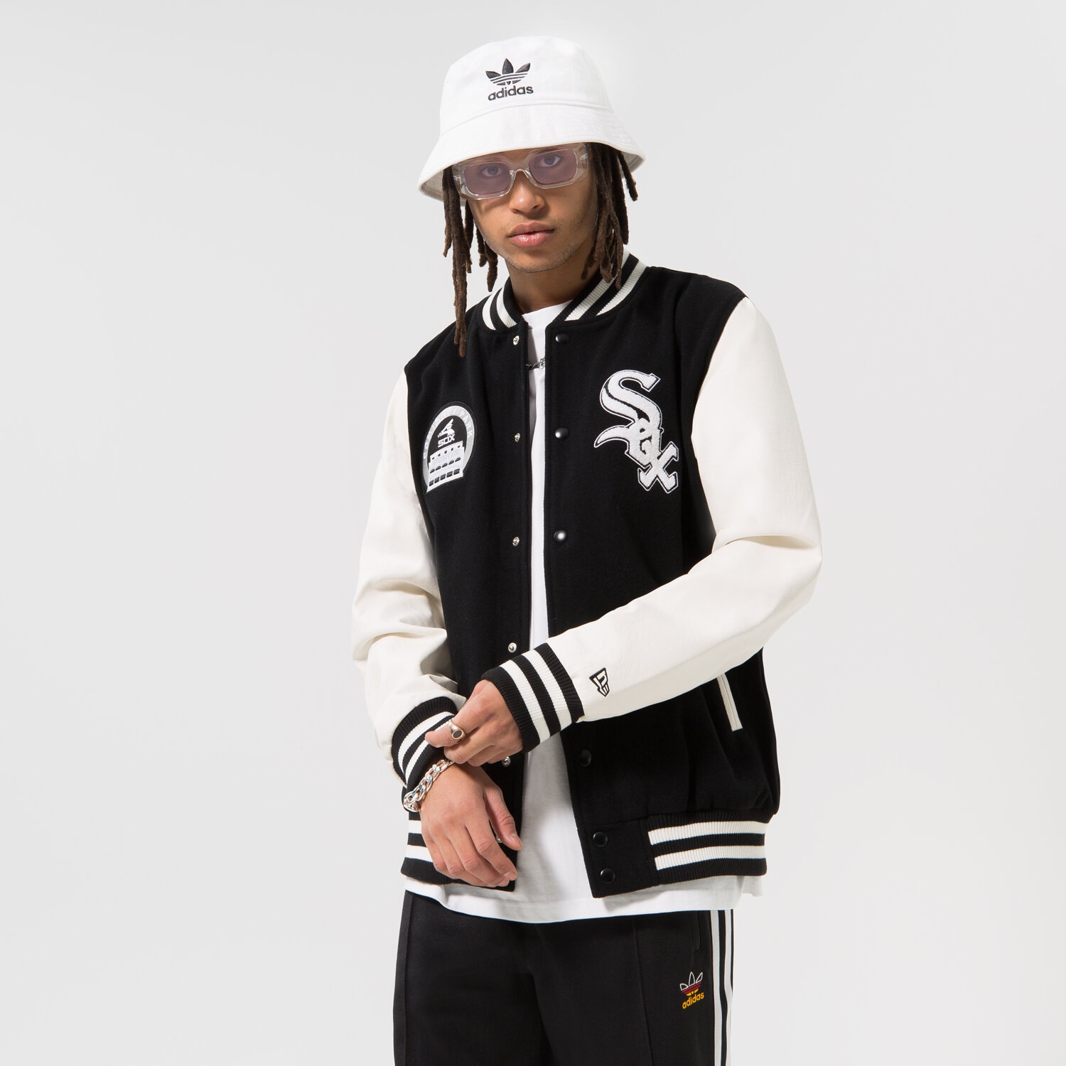Herren Übergangsjacke NEW ERA JACKE HERITAGE VARSITY SOX CHICAGO WHITE SOX 60332222 Schwarz