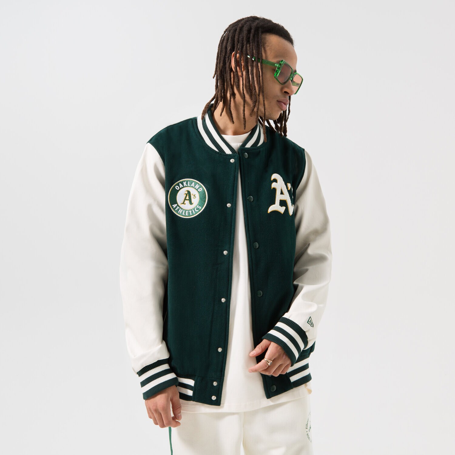 Herren Übergangsjacke NEW ERA JACKE HERITAGE VARSITY ATHLETICS OAKLAND ATHLETICS 60332219 Grün