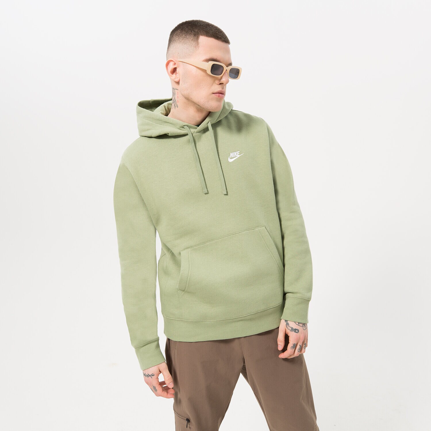 Herren NIKE HOODIE SPORTSWEAR CLUB FLEECE BV2654-386 Grün