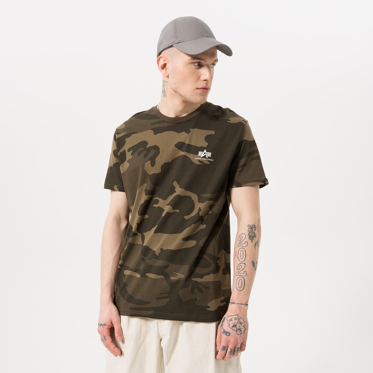 Herren T-Shirt ALPHA INDUSTRIES T-SHIRT BASIC CAMO 188505C239 Multicolor