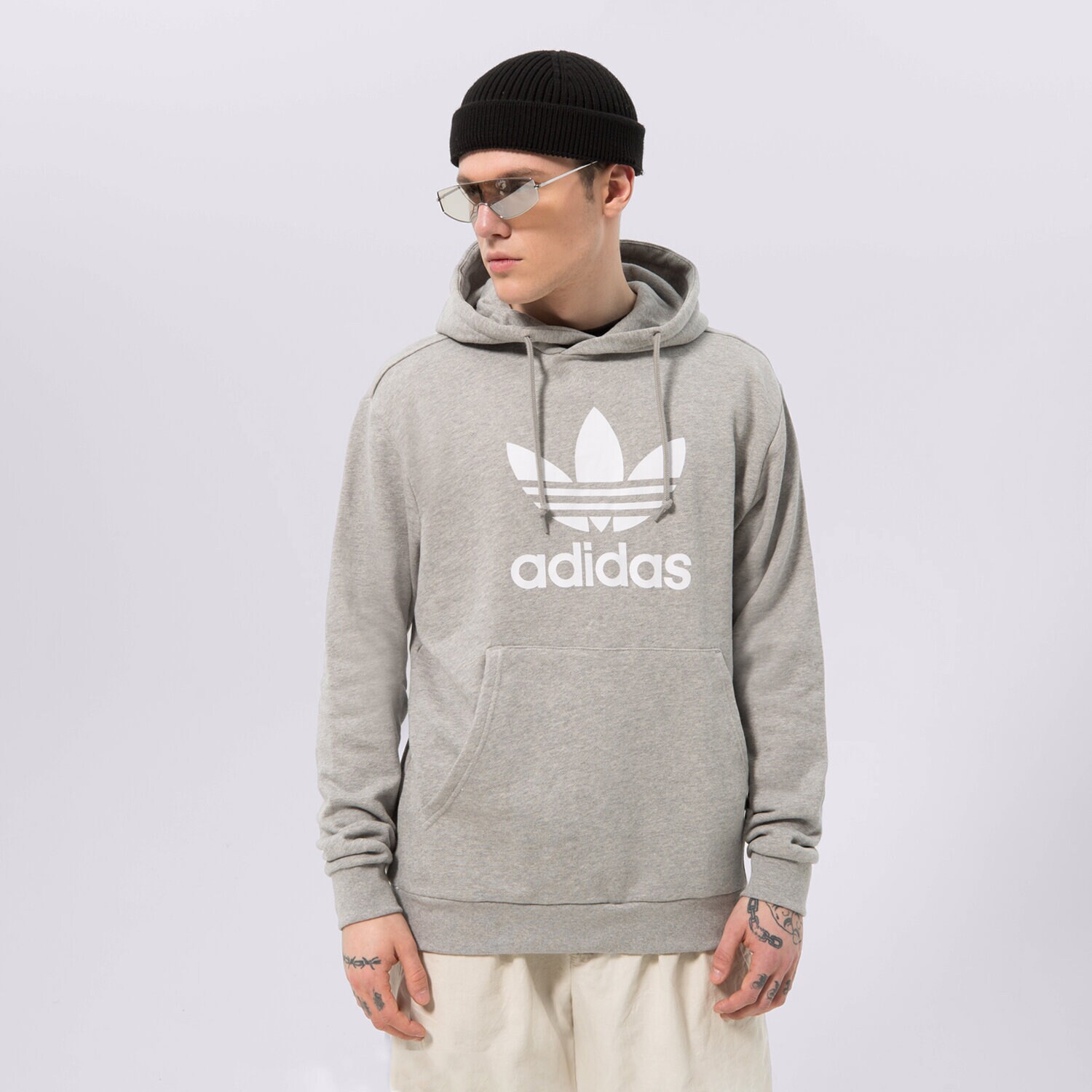 Herren ADIDAS HOODIE TREFOIL HOODY IA4884 Grau