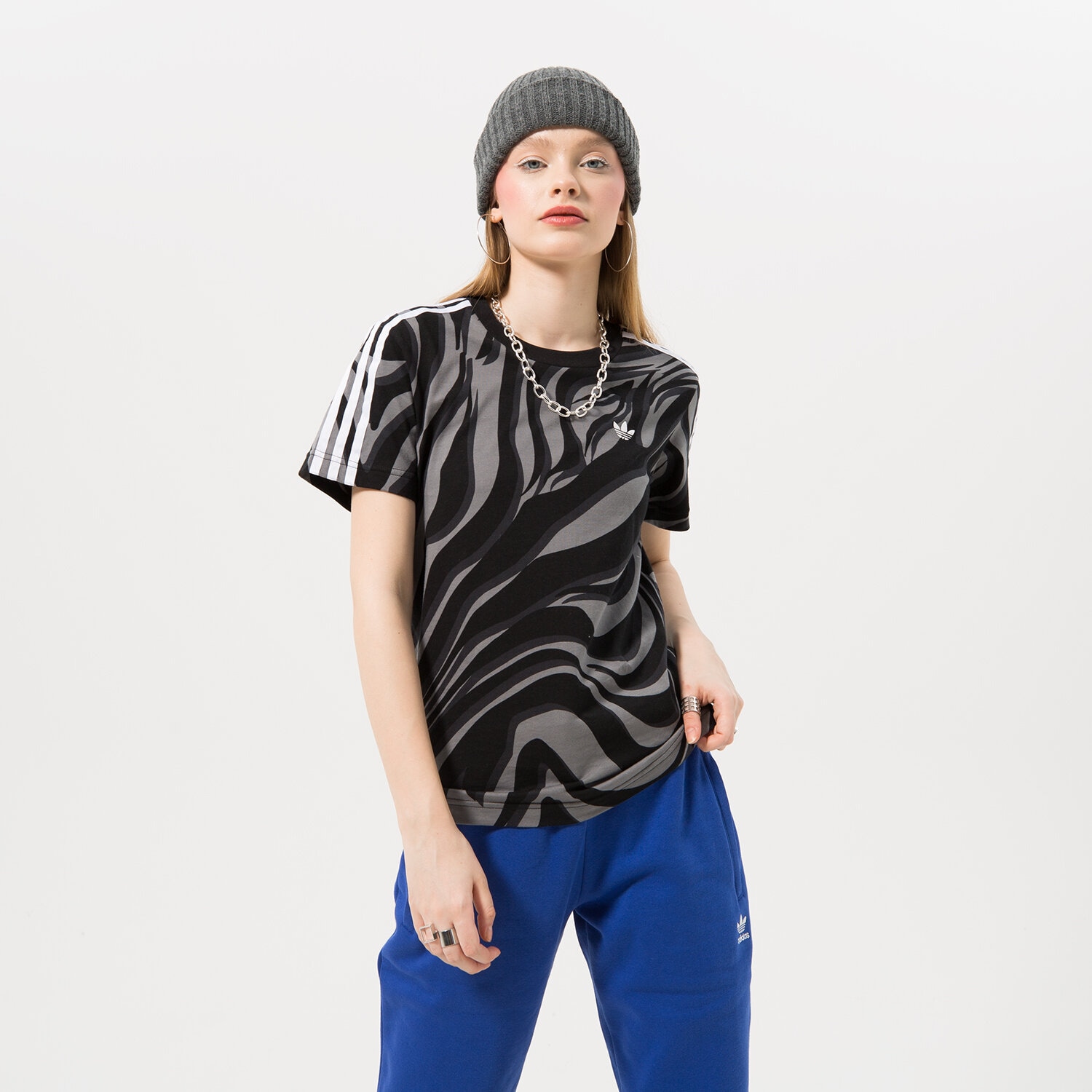 Damen T-Shirt ADIDAS T-SHIRT AOP IJ8191 Schwarz