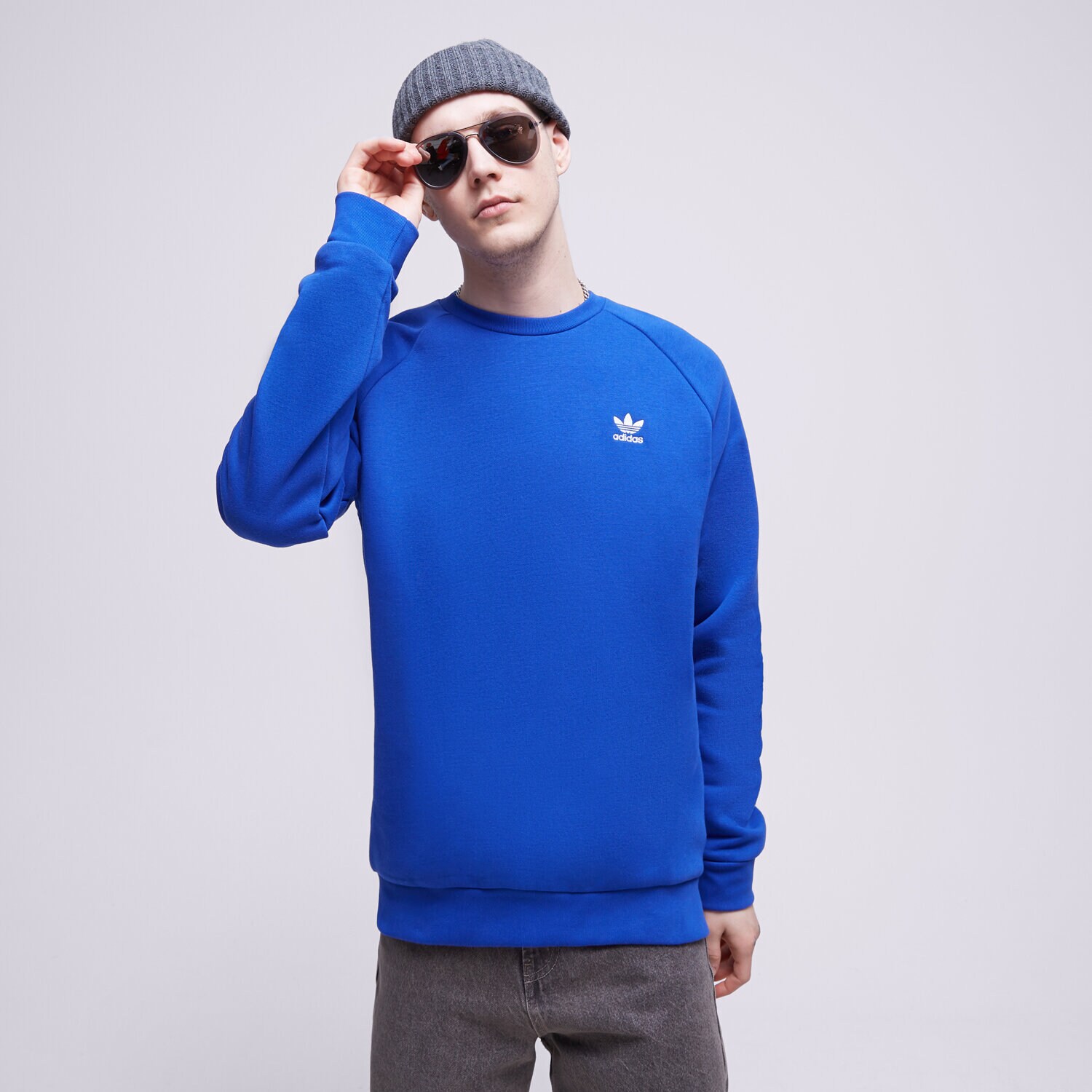 Herren ADIDAS SWEATSHIRT ESSENTIAL CREW IA4825 Blau