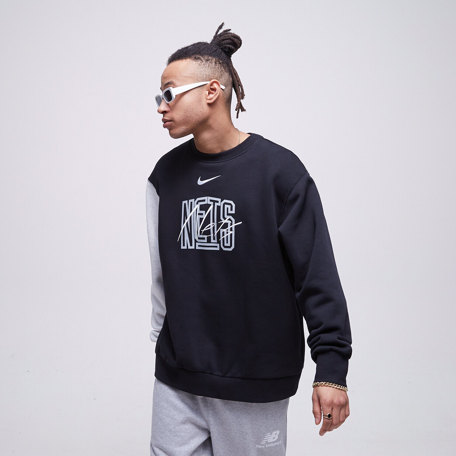 Herren NIKE SWEATSHIRT BKN M NK FLC CREW CTS GX NBA DR9335-010 Schwarz