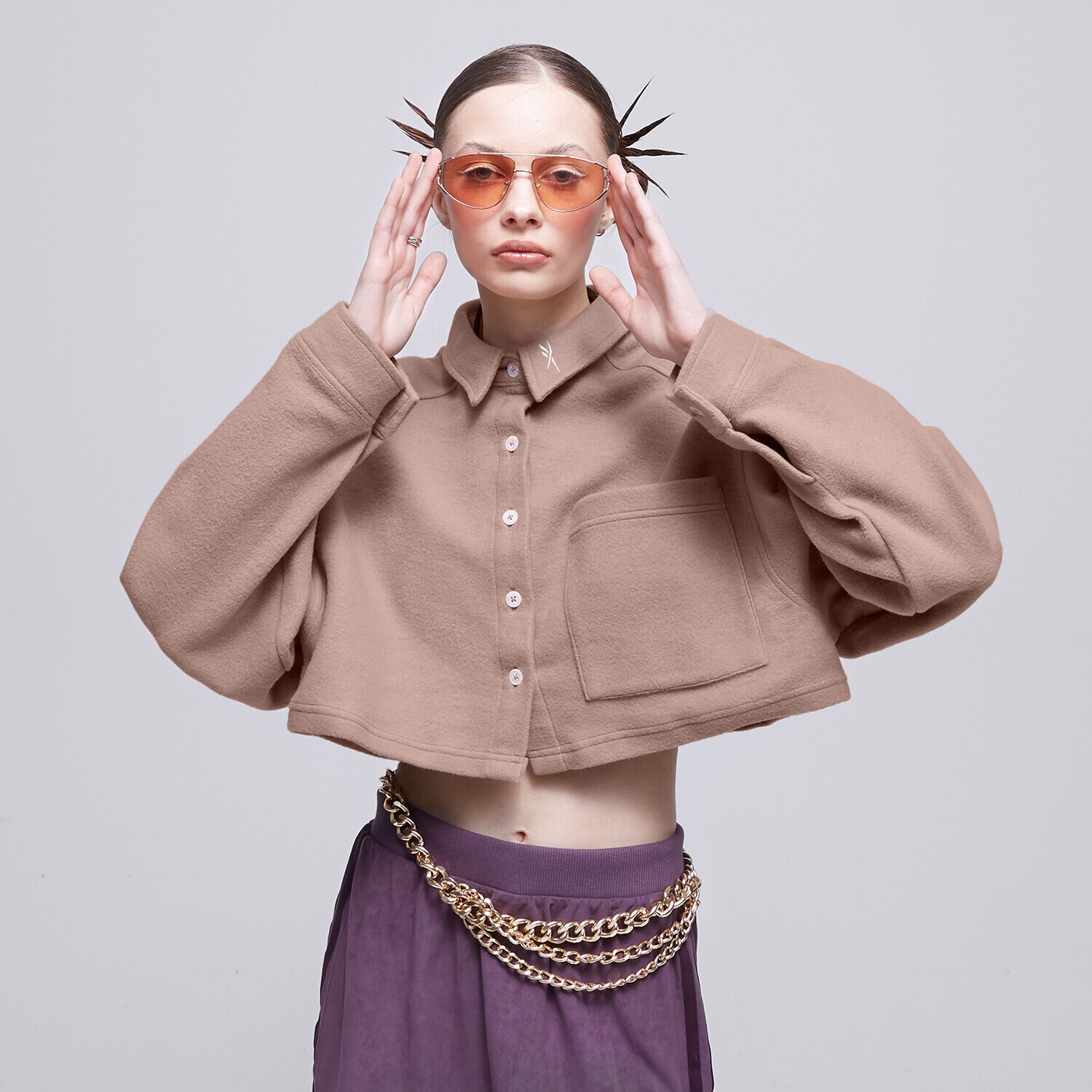 Damen REEBOK SWEATSHIRT CL WDE FLEECE LAYER HS0388 Braun