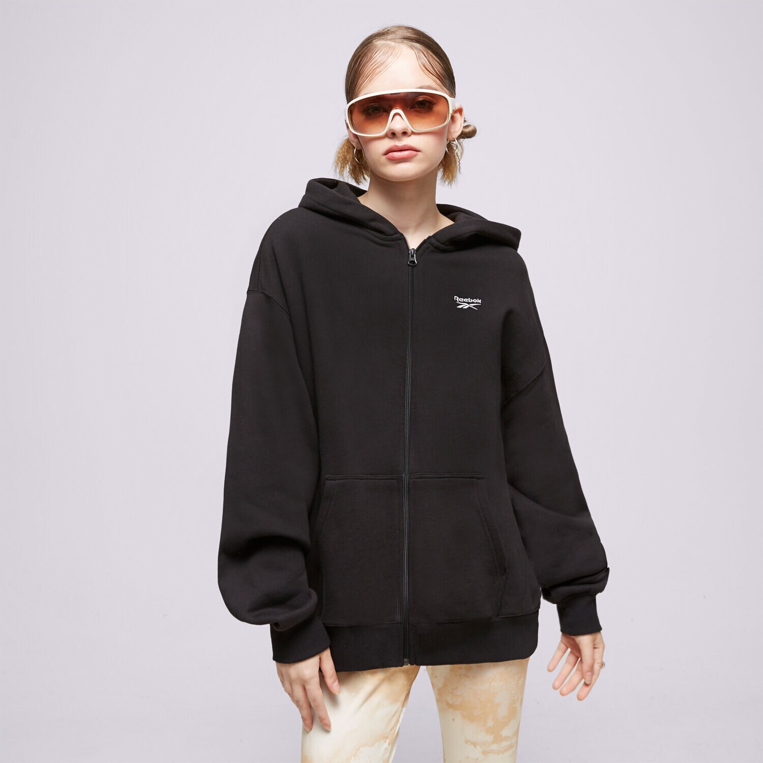 Damen REEBOK HOODIE CL AE LONG FZ HOODIE HS4717 Schwarz
