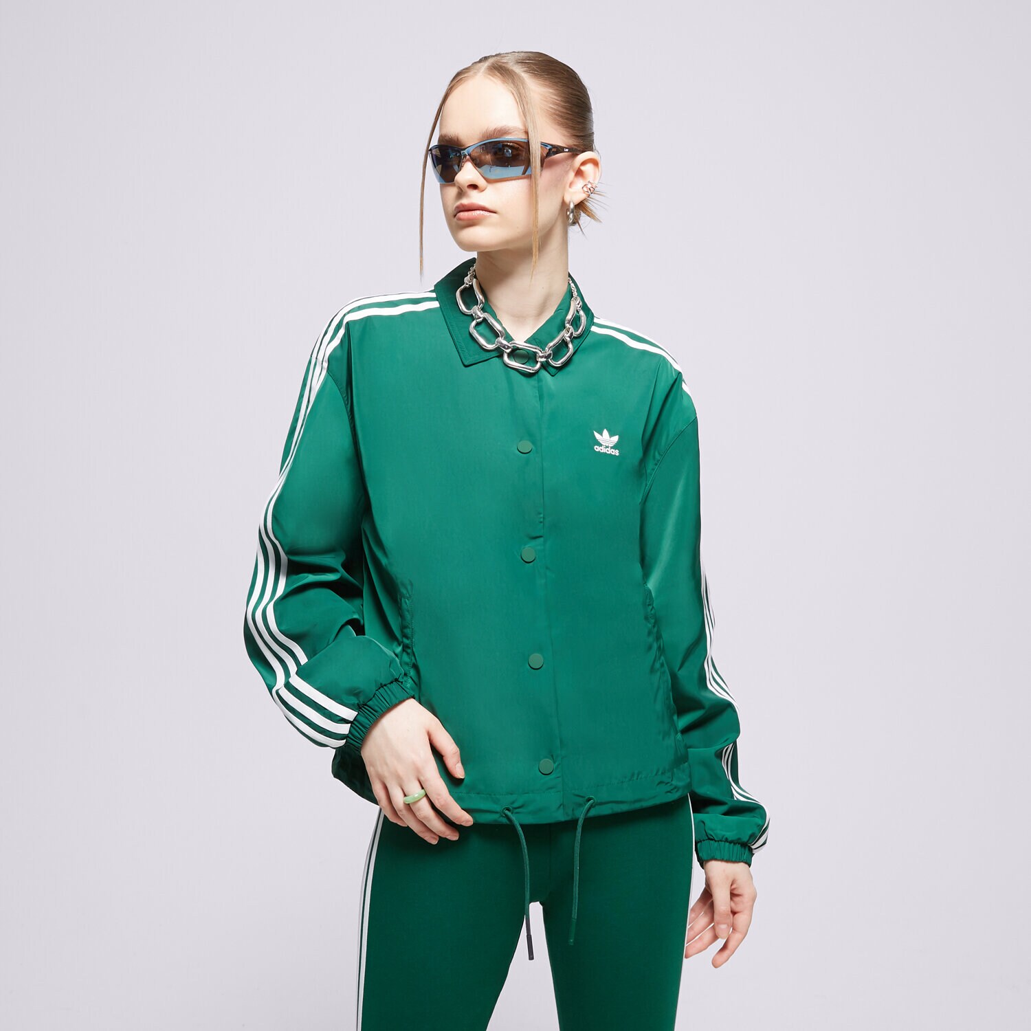 Damen Übergangsjacke ADIDAS JACKE COACH JACKET IC5479 Grün