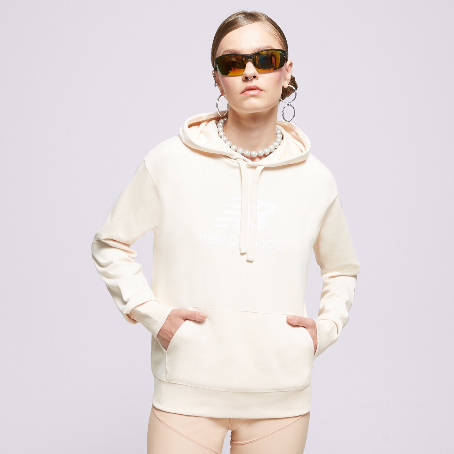 Damen NEW BALANCE HOODIE NB ESSENTIALS WT31533TCM Weiß