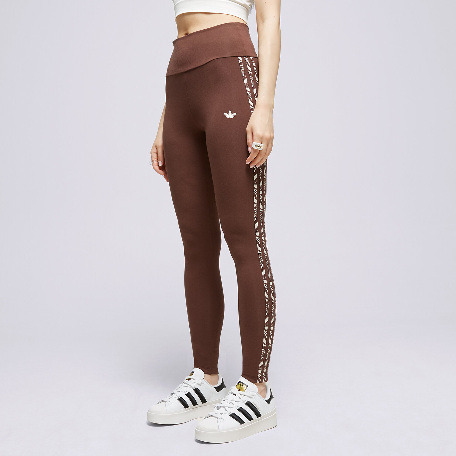 Damen Hosen ADIDAS LEGGINGS ABSTRACT ANIMAL PRINT IJ8185 Braun