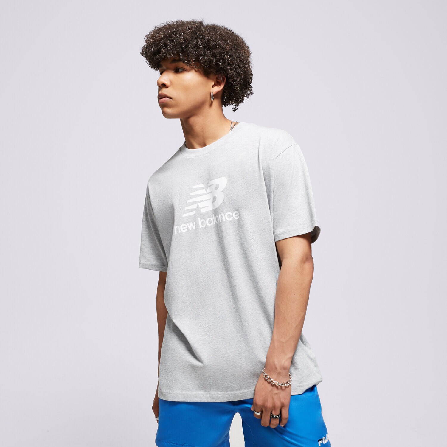 Herren T-Shirt NEW BALANCE T-SHIRT NB ESSENTIALS LOGO TEE MT31541AG Grau