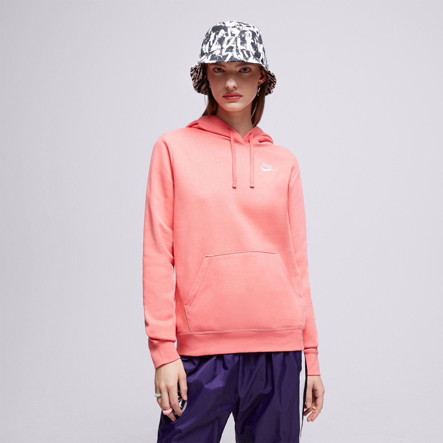 Damen NIKE HOODIE W NSW CLUB FLC PO HDY STD DQ5793-894 Rosa