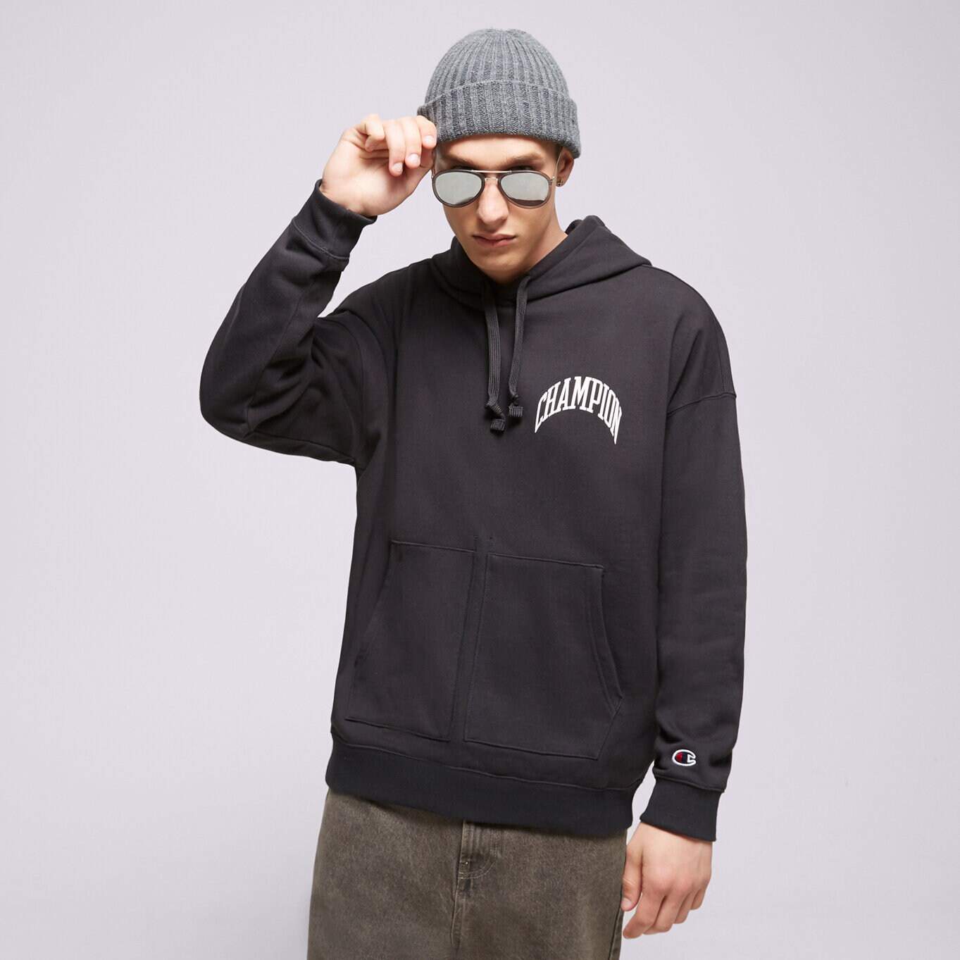 Herren CHAMPION HOODIE HOODED SWEATSHIRT 218516ES510 Schwarz