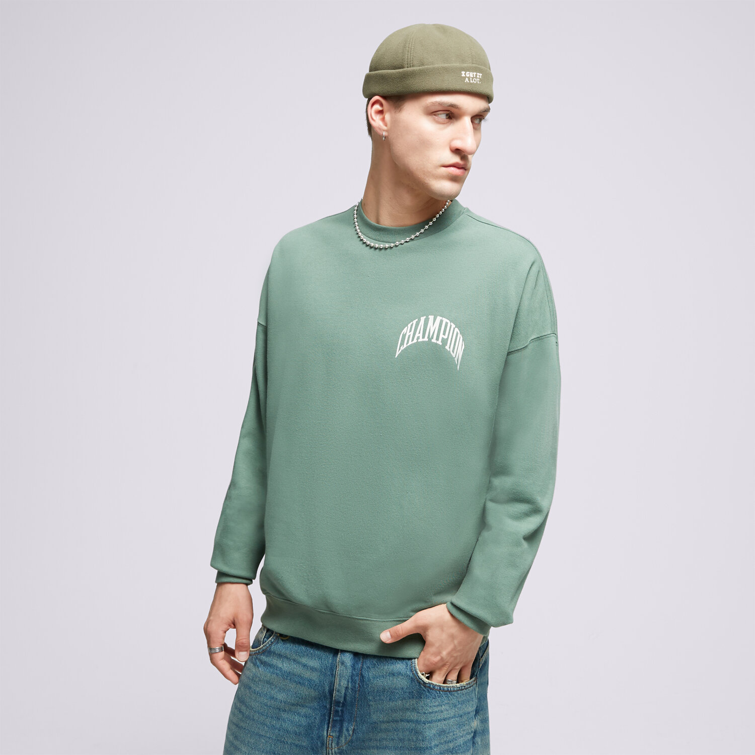 Herren CHAMPION SWEATSHIRT CREWNECK SWEATSHIRT 218517GS506 Grün