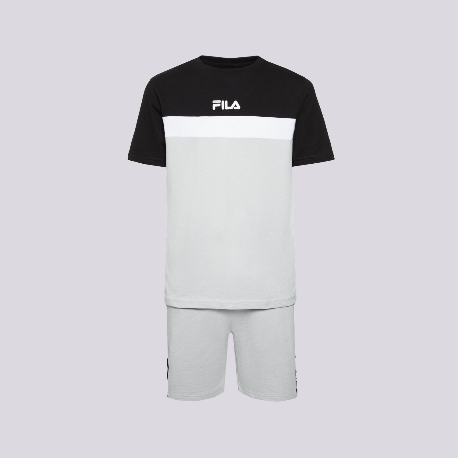 Kinder T-Shirt FILA CUT & SEW T SHIRT/SHORTS SET JUNIOR SS22JDK013GRY Grau
