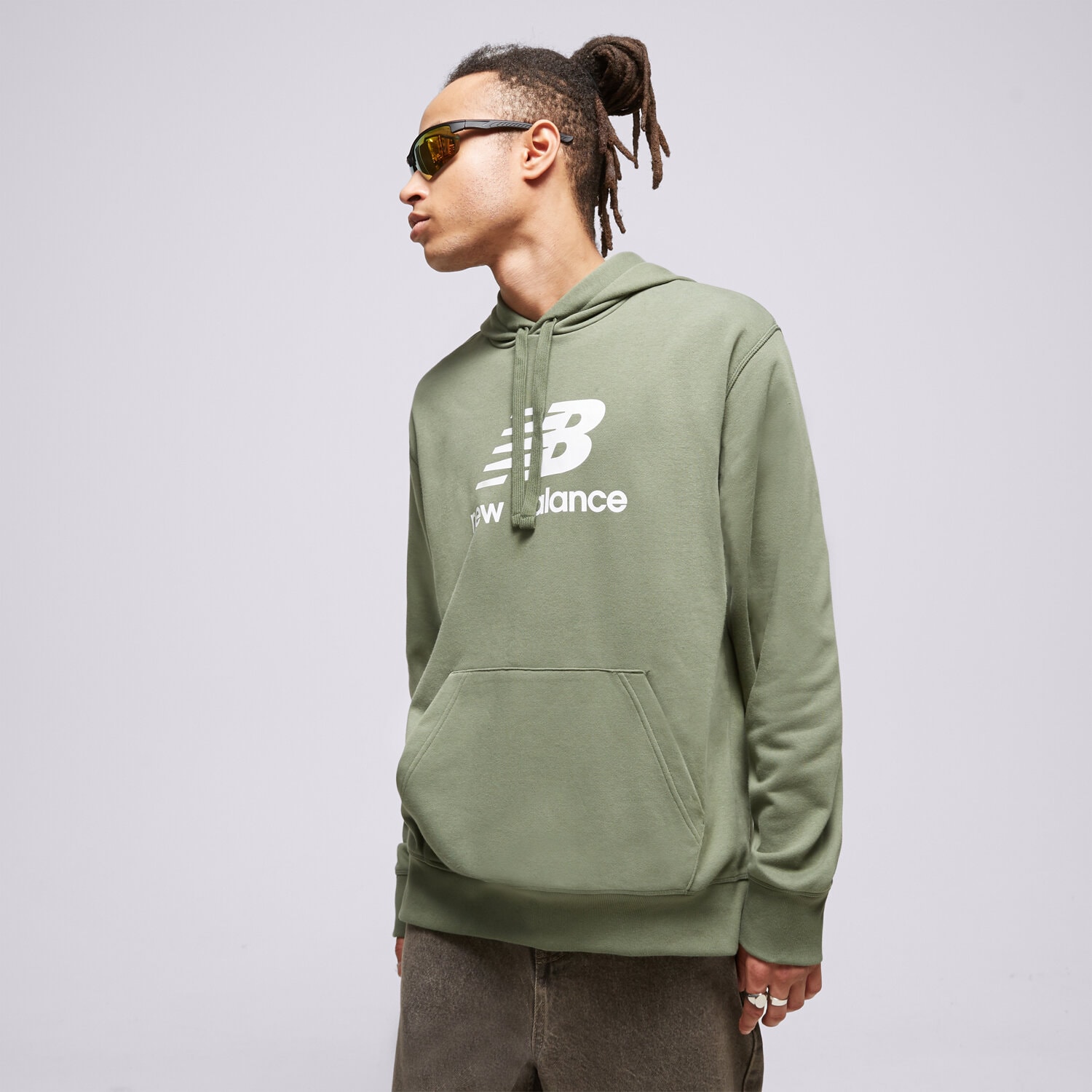 Herren NEW BALANCE HOODIE ESSENTIALS STACKED MT31537DON Grün
